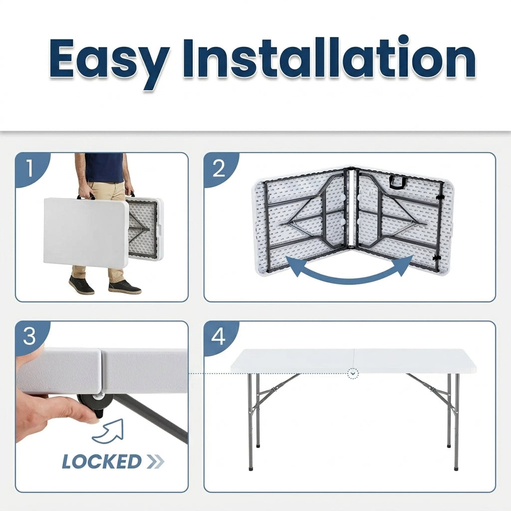 Portable Folding Table with Carrying Handle