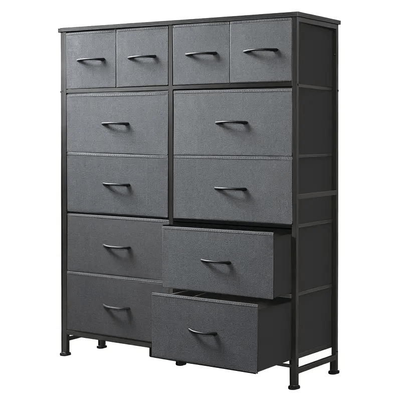 WareBay 12-Drawer Fabric Dresser with Wooden Top for Bedroom & Closet Storage