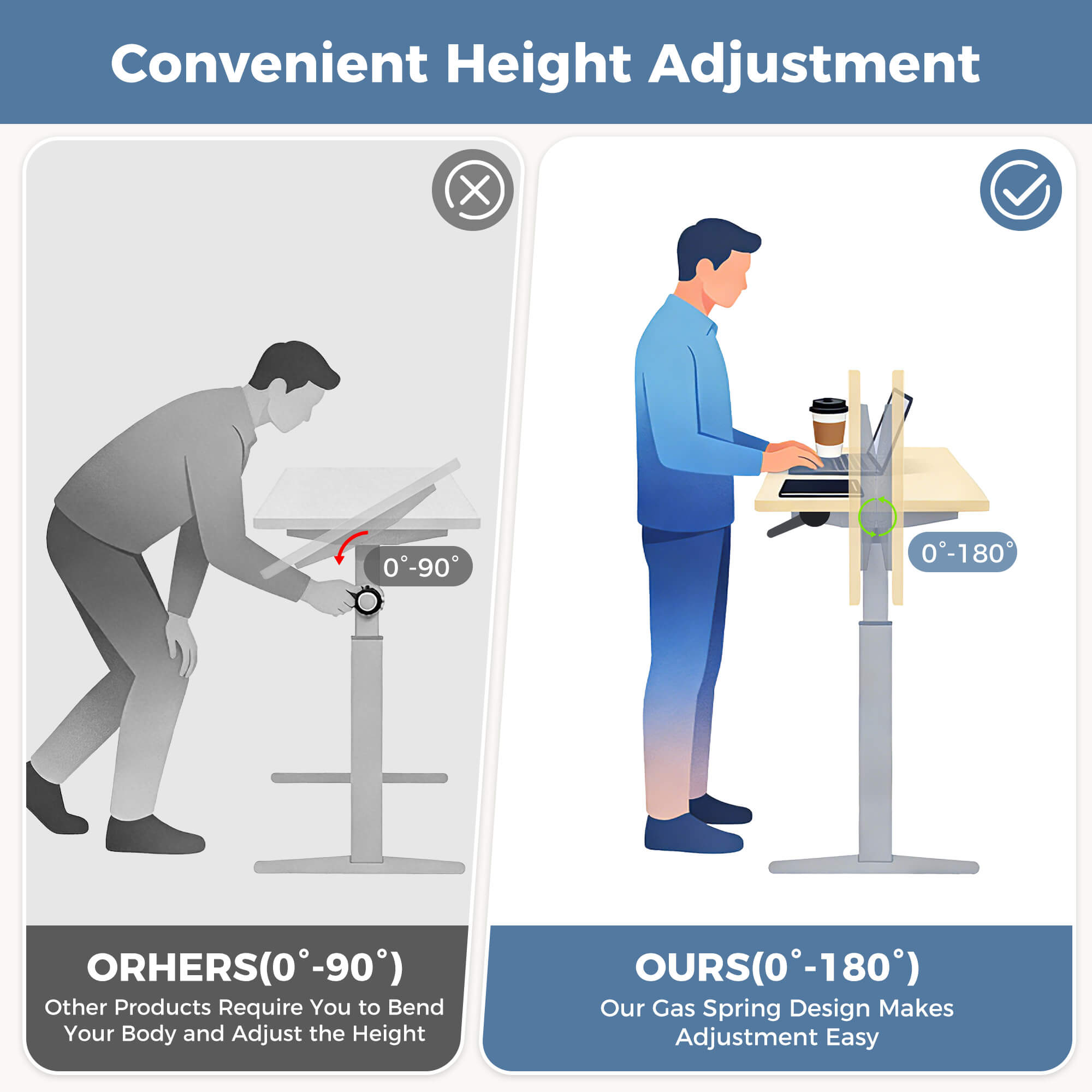 FlexiStand Adjustable C-Table Standing Desk