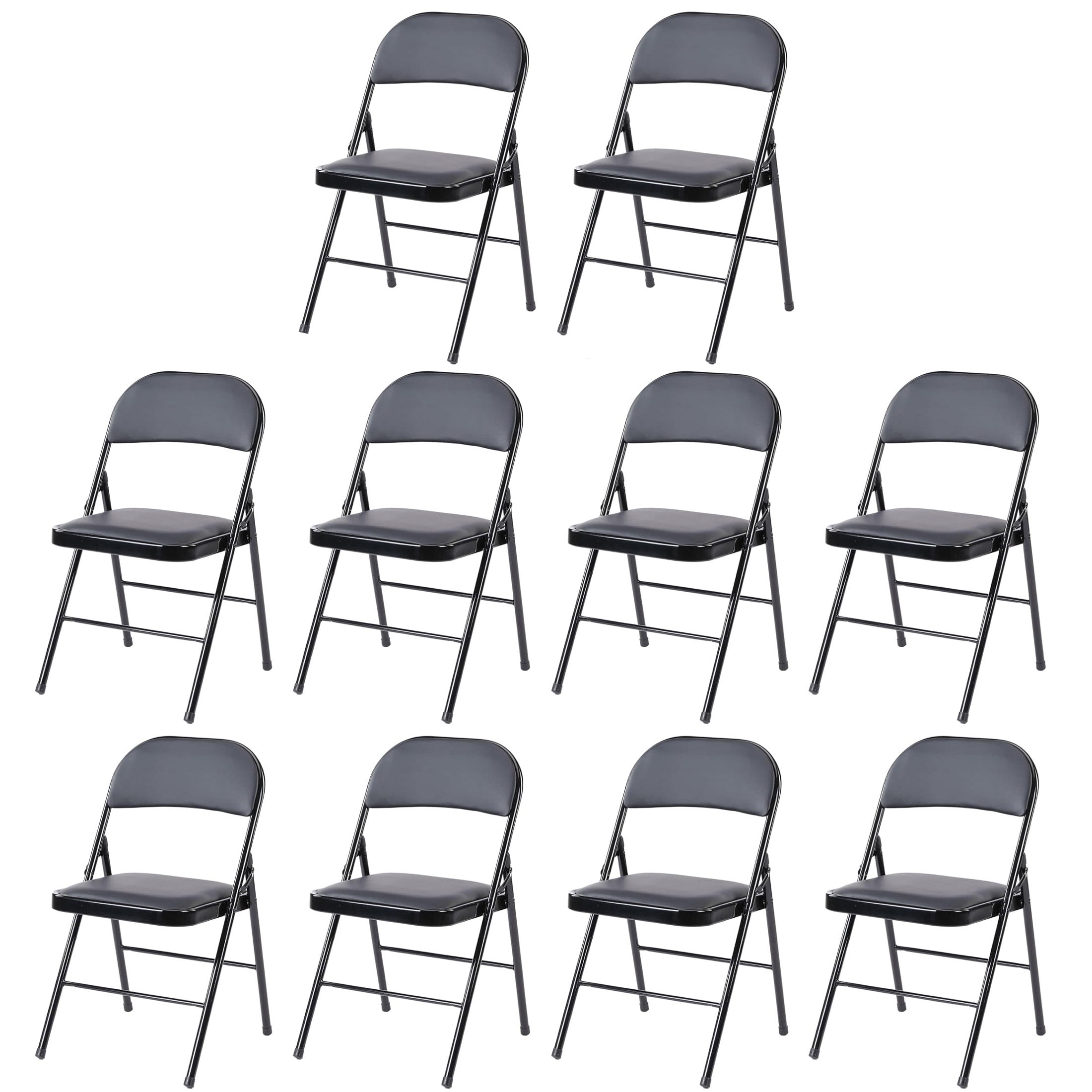 Leather Folding Chair Black