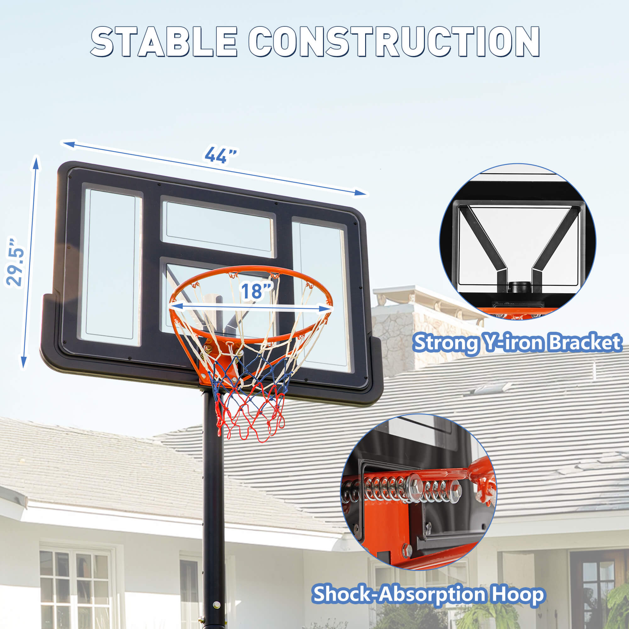 Portable Adjustable Basketball Hoop