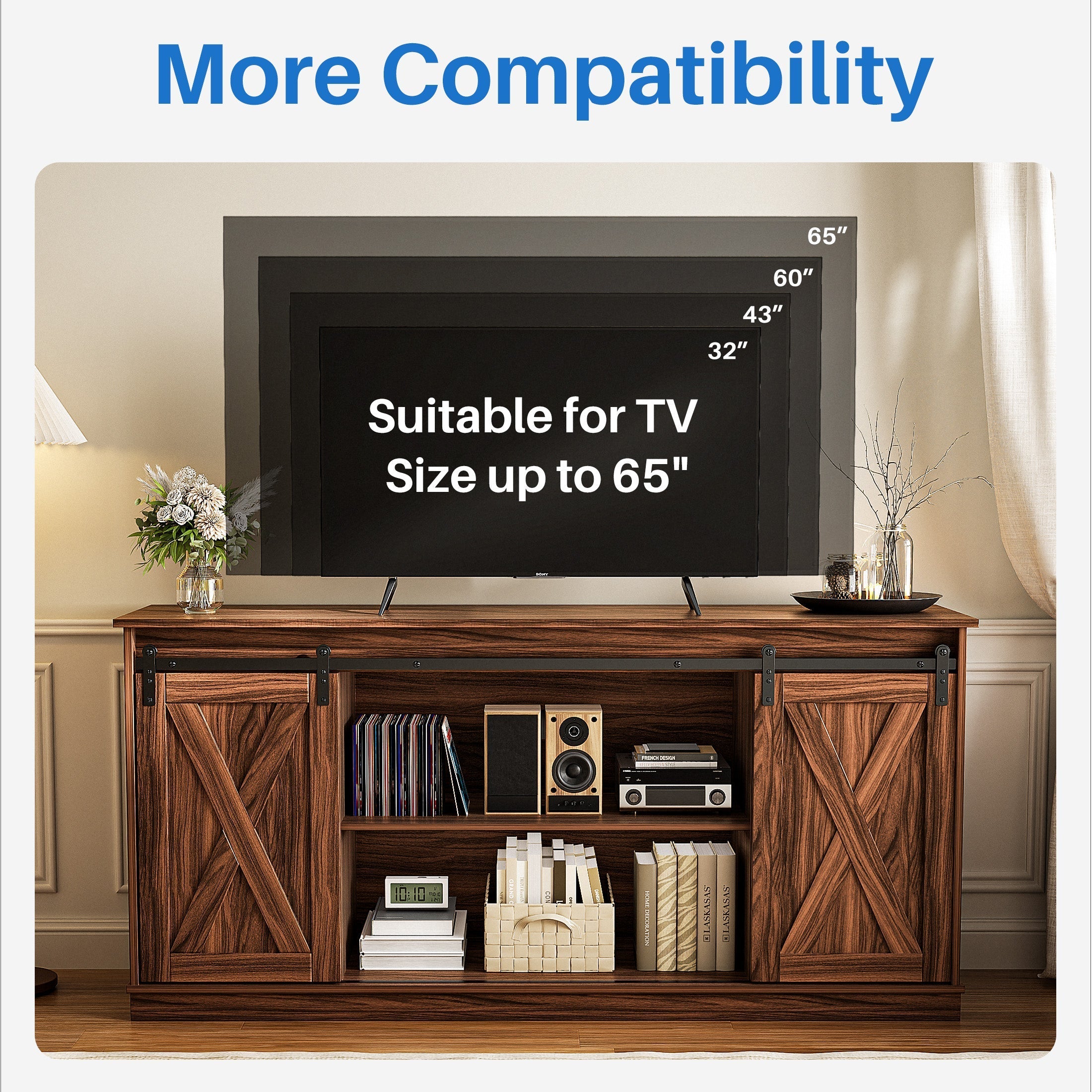EDX Farmhouse TV Stand with Storage