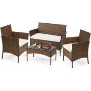 Brown Gray Resin Wicker Patio Rattan Set