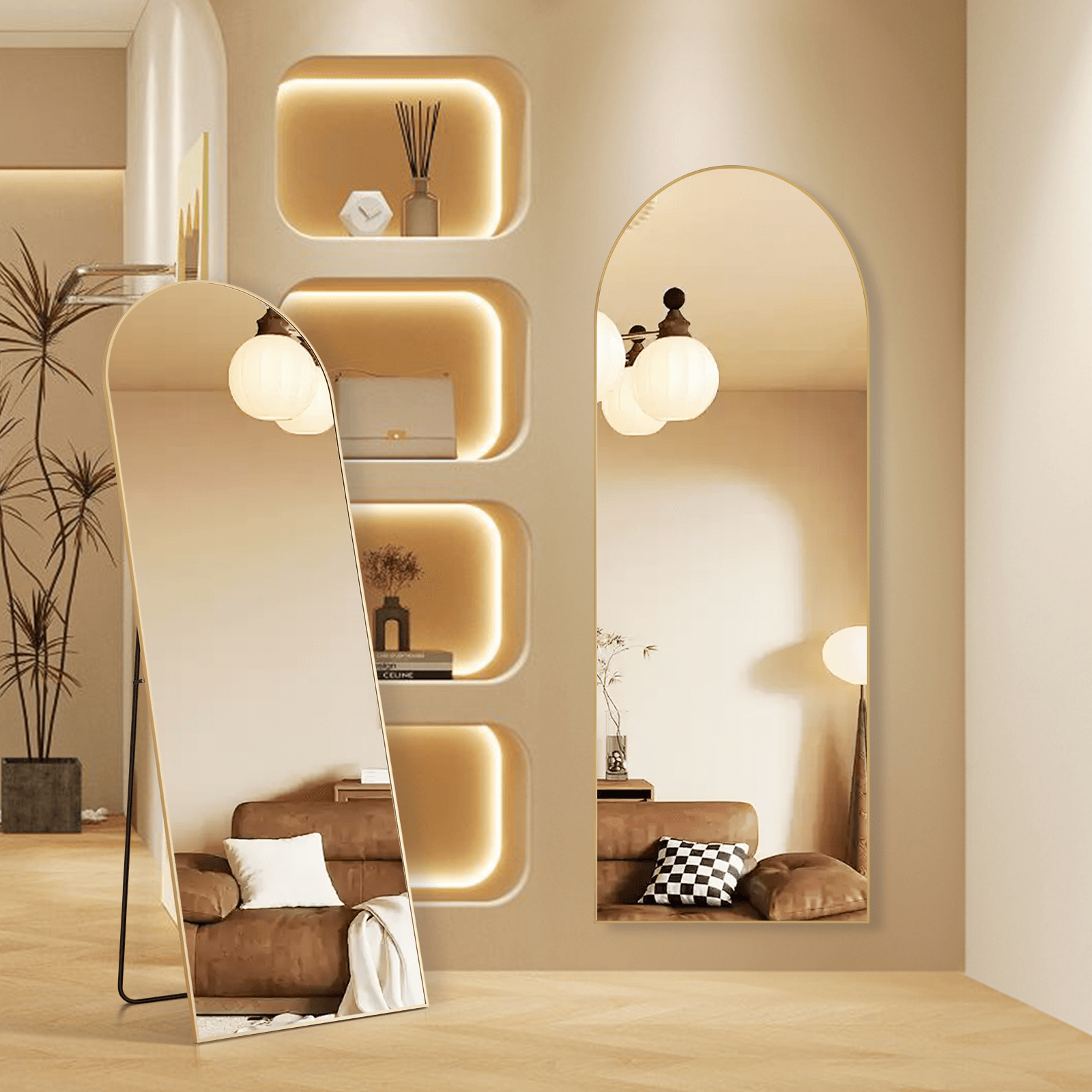 Slim Metal Frame Full Length Floor Mirror