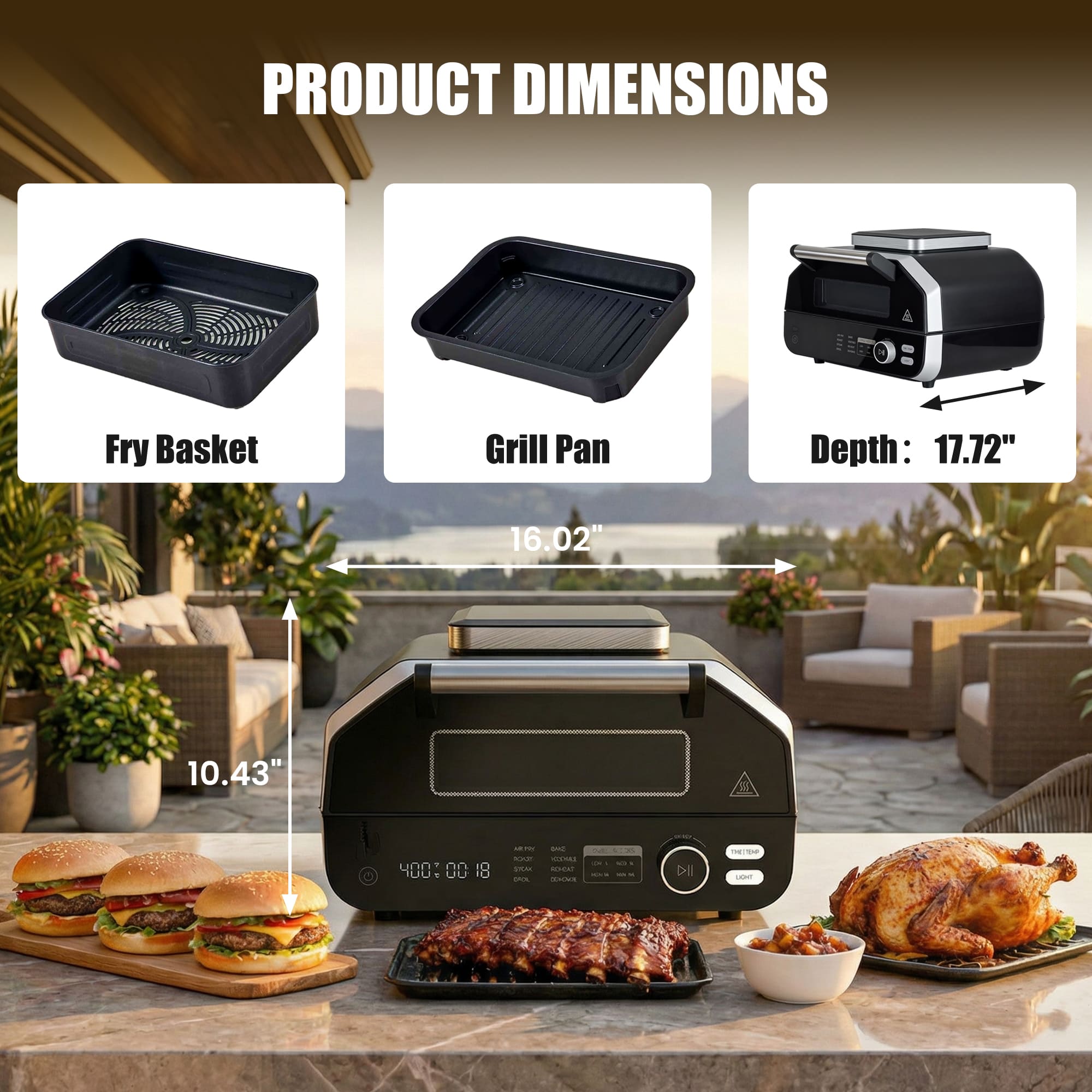 WareBay 3.7L 2800W Electric Indoor Grill