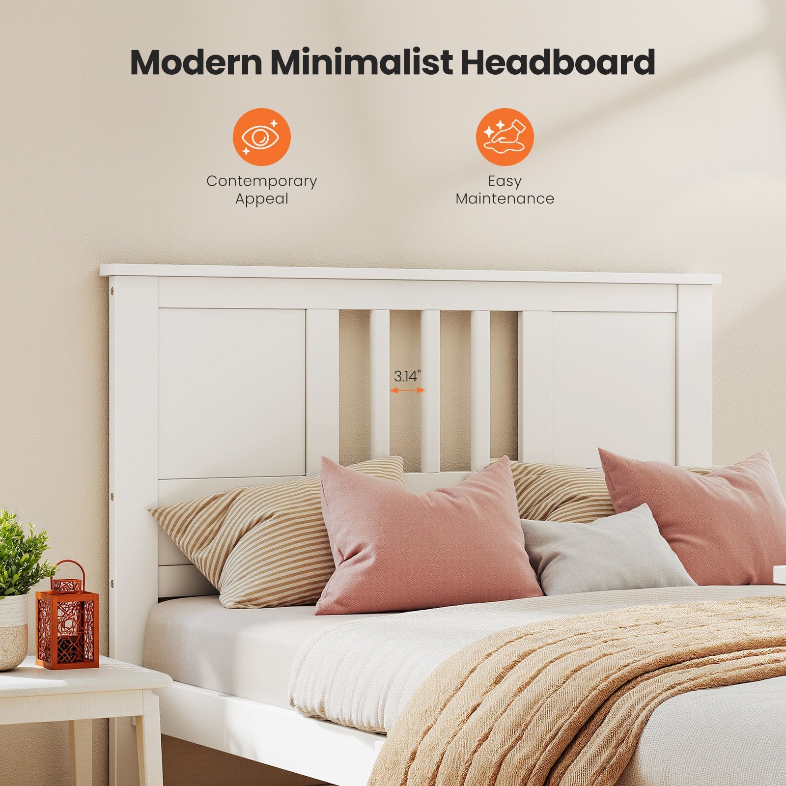 Classic White Solid Wood Twin Bed Frame
