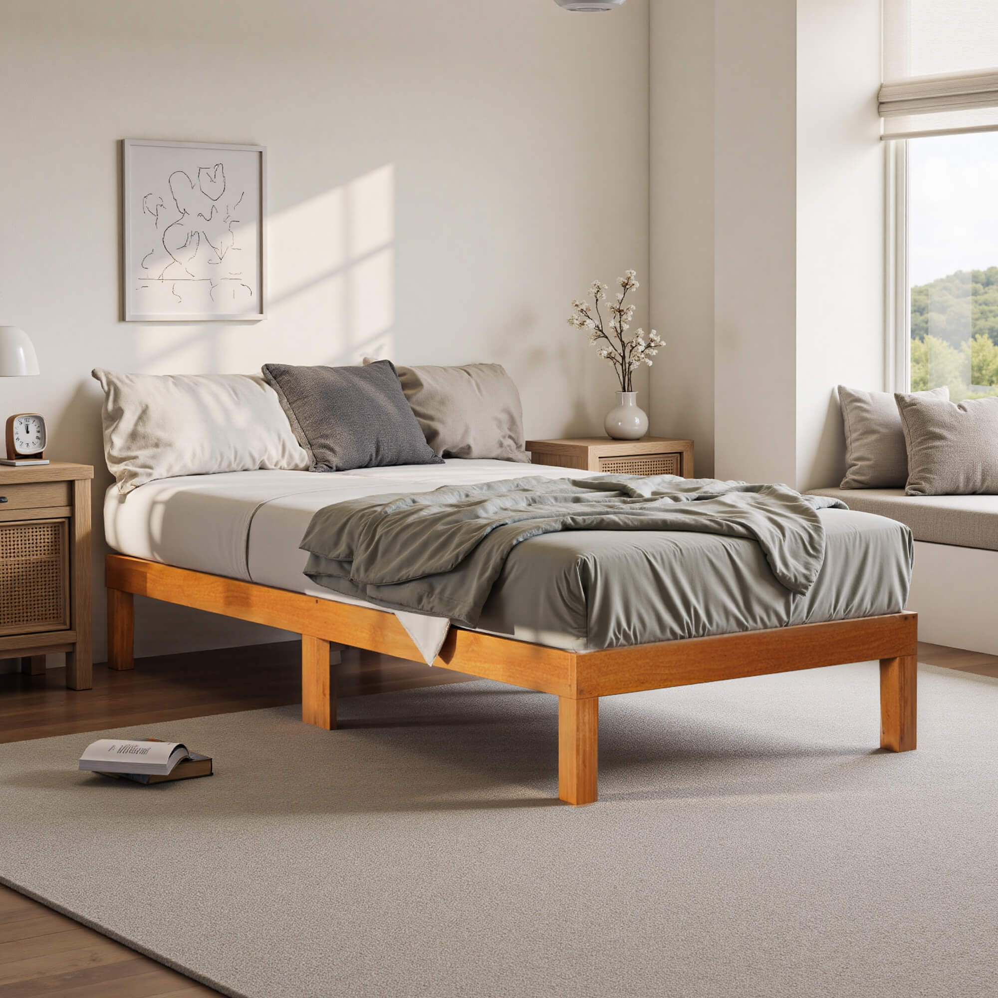 Minimalist Solid Wood Bed Frame