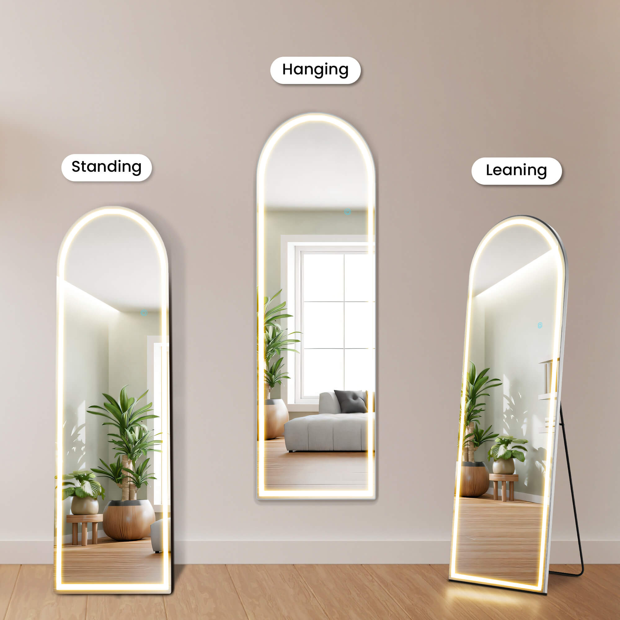 3-Color LED Illuminated Vanity Mirror