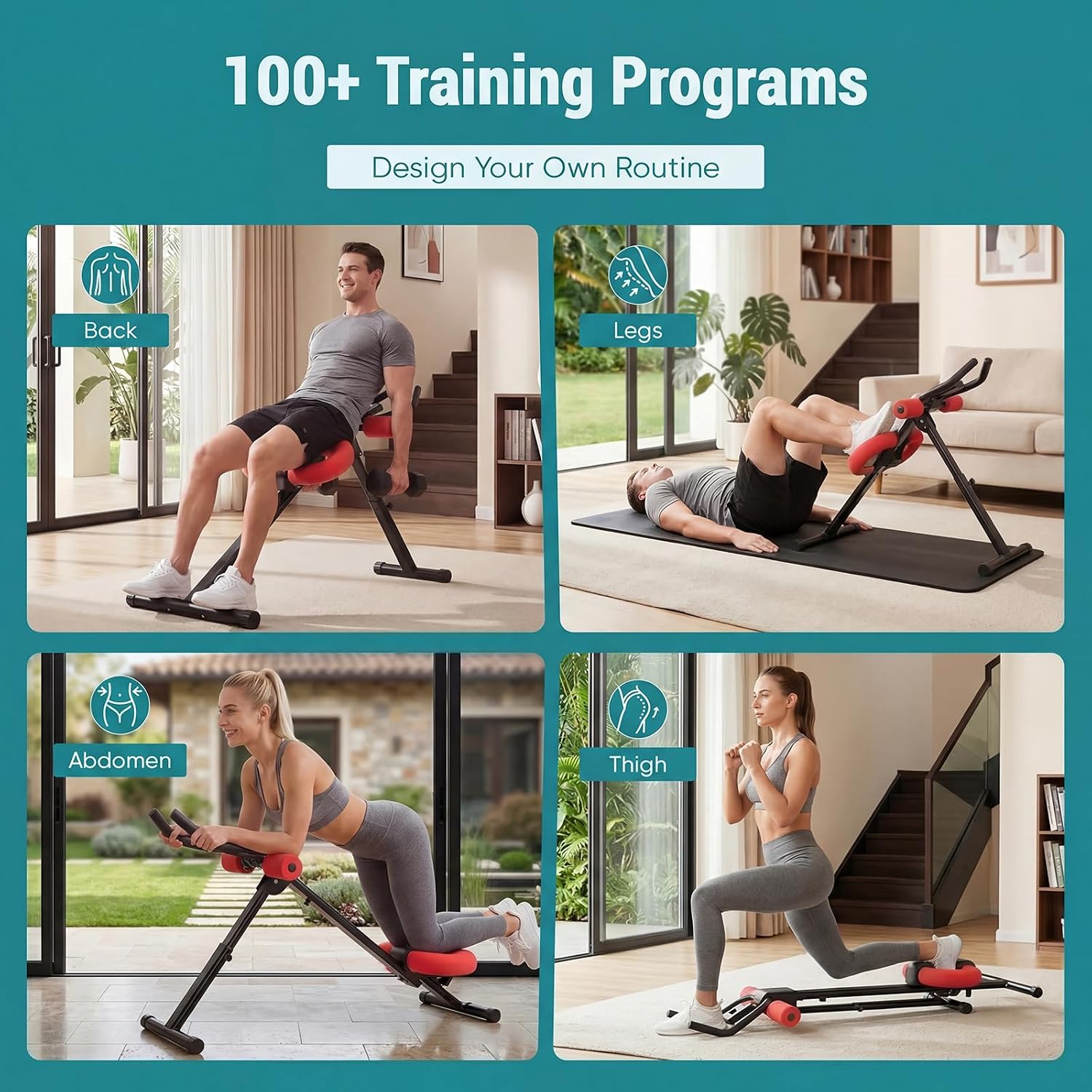 Ab Machine with LCD Display – Adjustable Incline & Height, Foldable Core Trainer, 440 lb Capacity