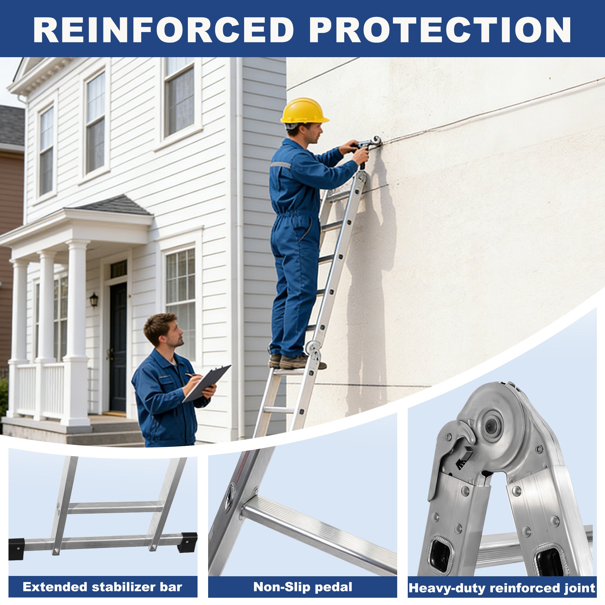 7-in-1 Aluminum Folding Extension Ladder