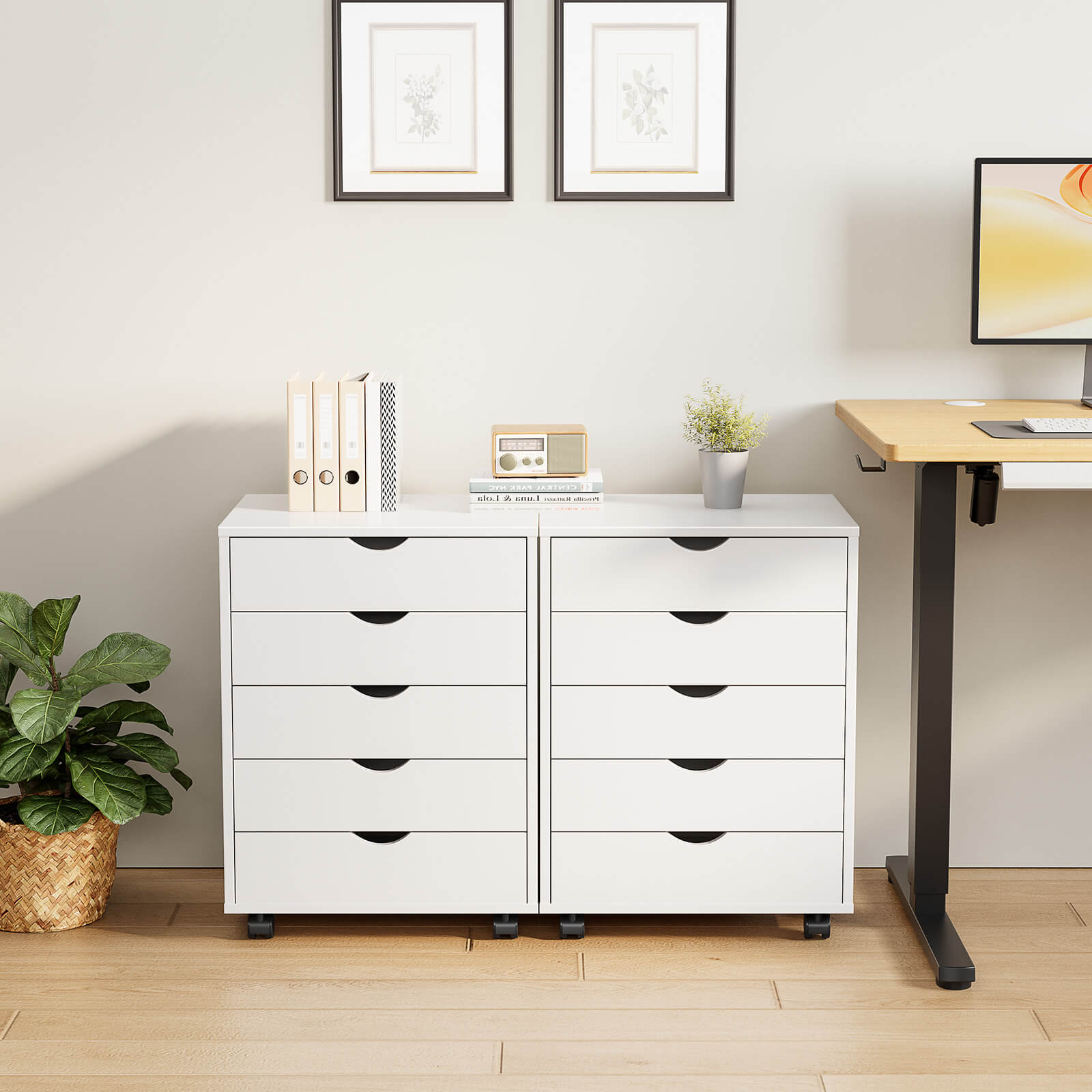 5 Drawer Mobile Chest of Drawers
