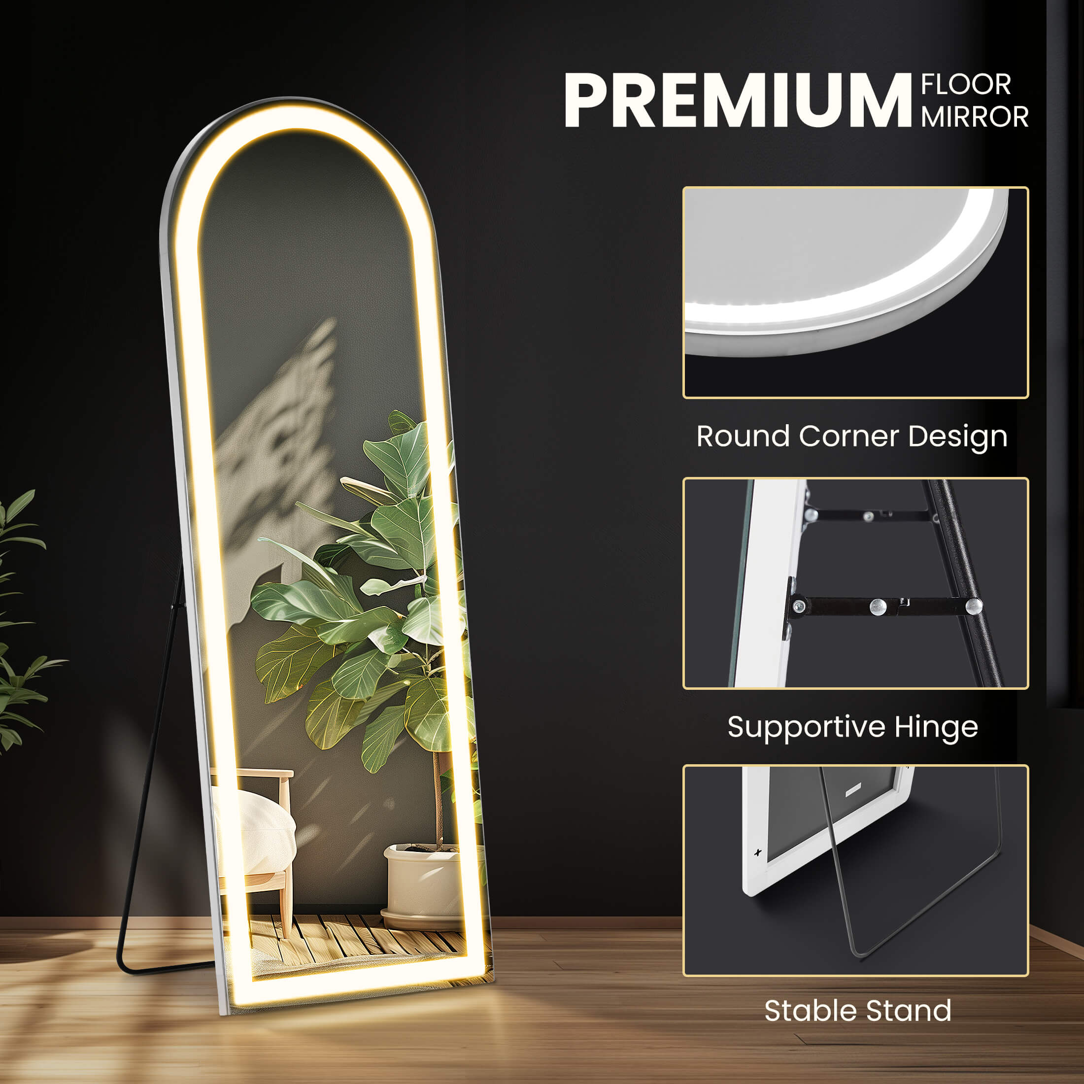 3-Color LED Illuminated Vanity Mirror