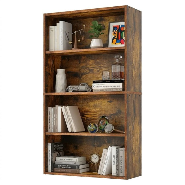 Industrial 5 & 6-Tier Bookcase | 53"/63" Tall Open Bookshelf for Home Office, Living Room & Bedroom