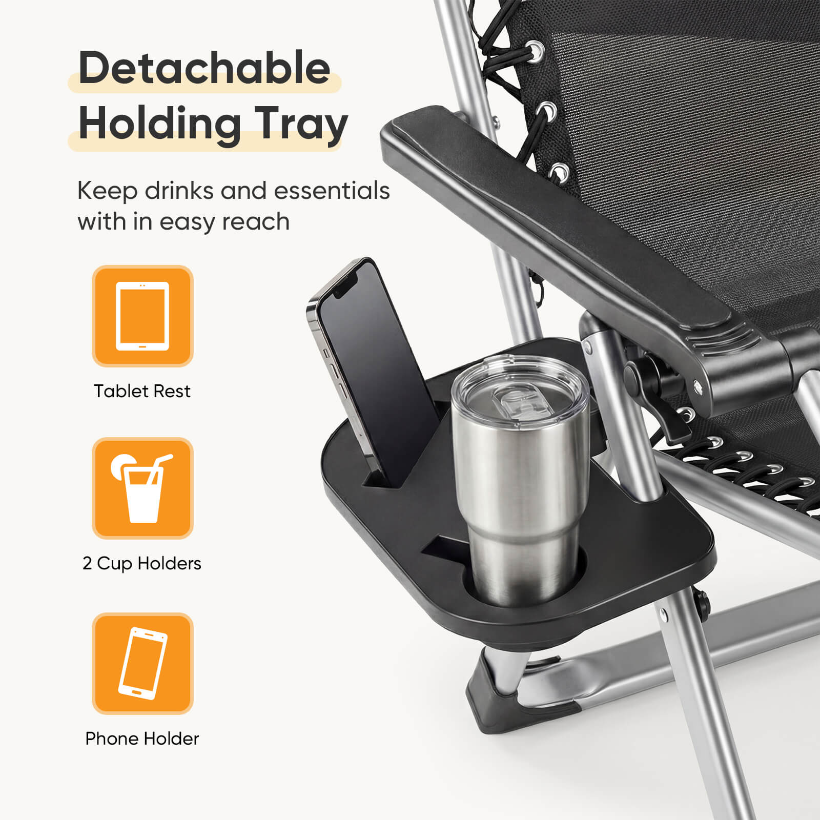 WareBay Zero Gravity Chair Set of 2 – Folding Recliner for Outdoor & Indoor Use