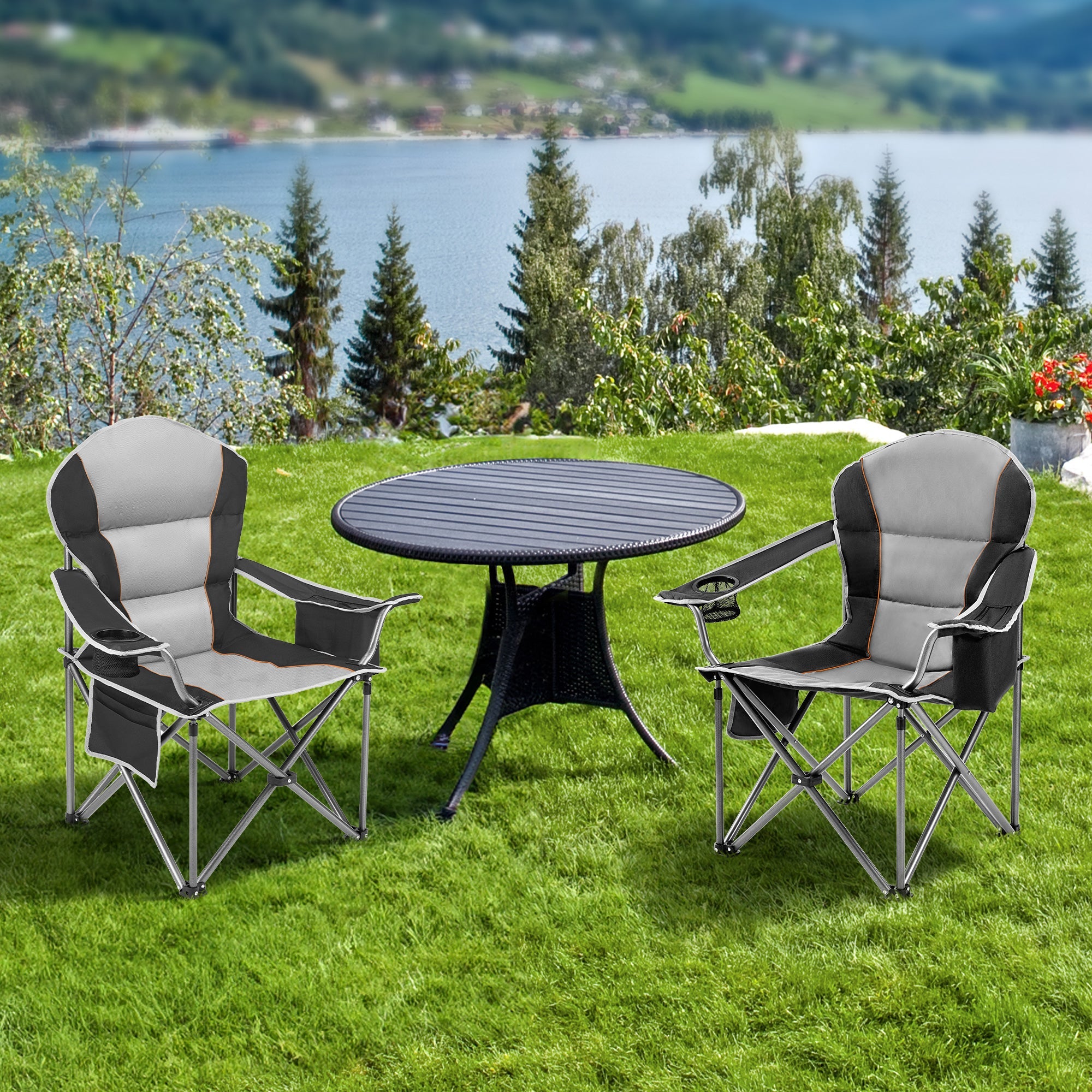 Portable Folding Camping Chair with Side Pocket
