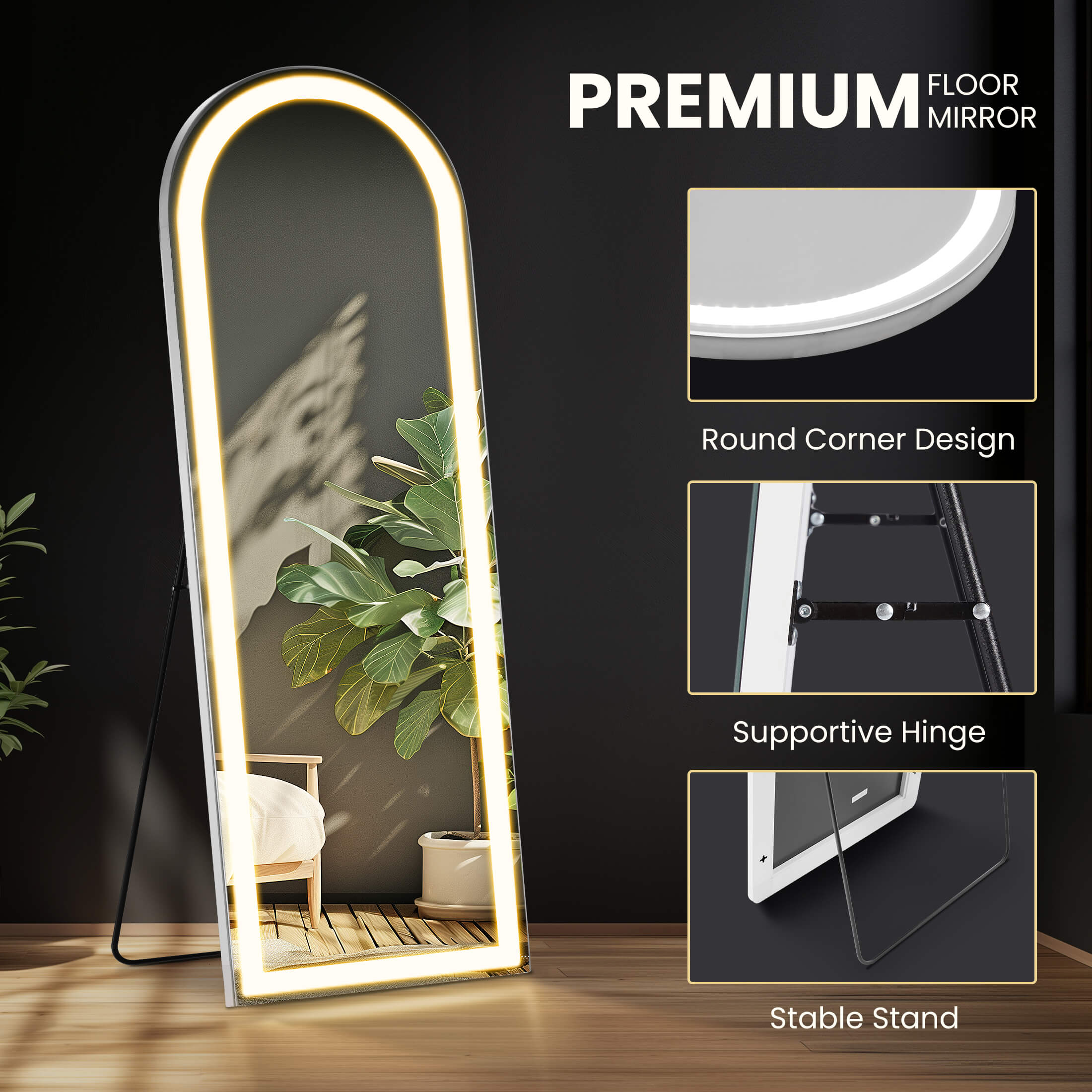 3-Color LED Illuminated Vanity Mirror