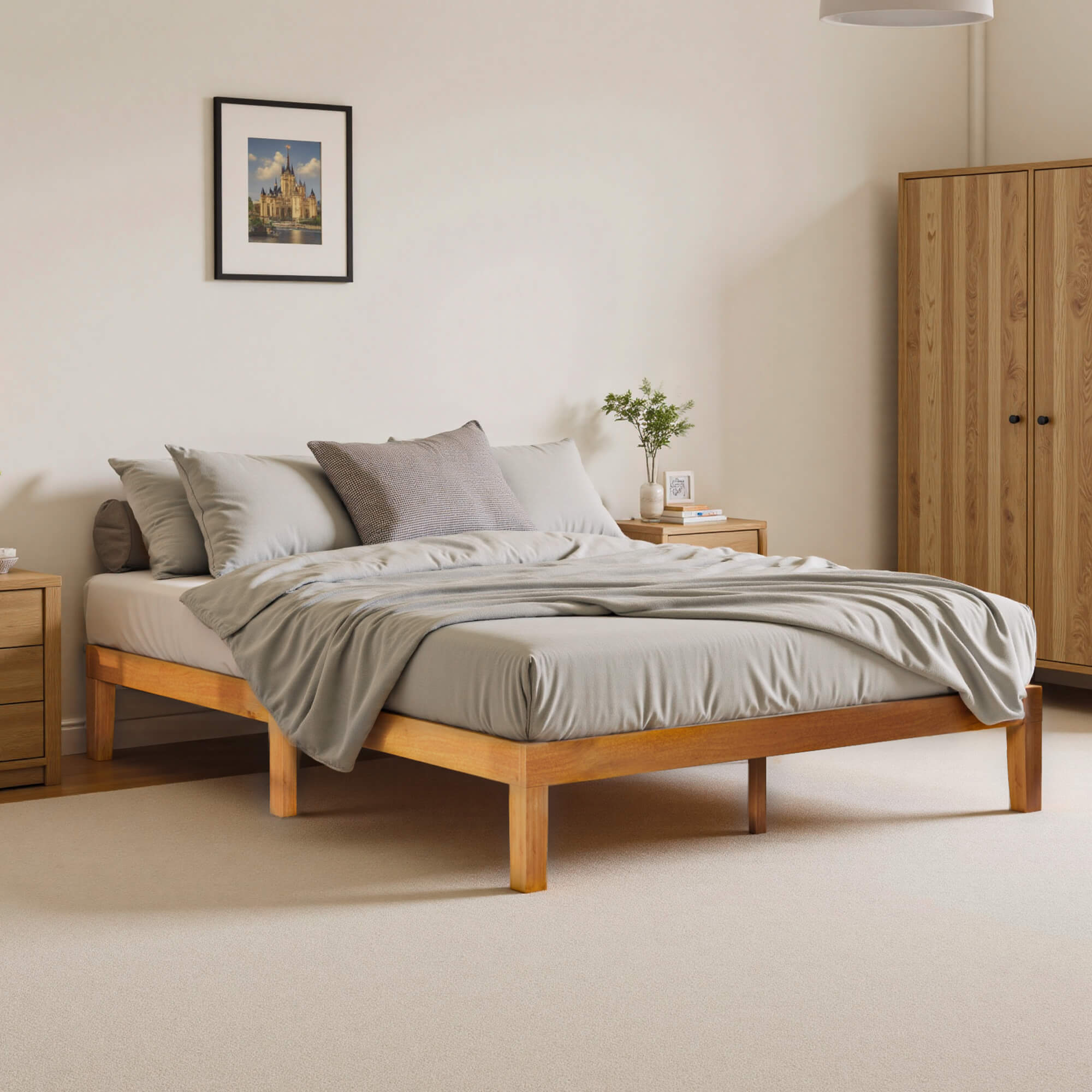 Minimalist Solid Wood Bed Frame