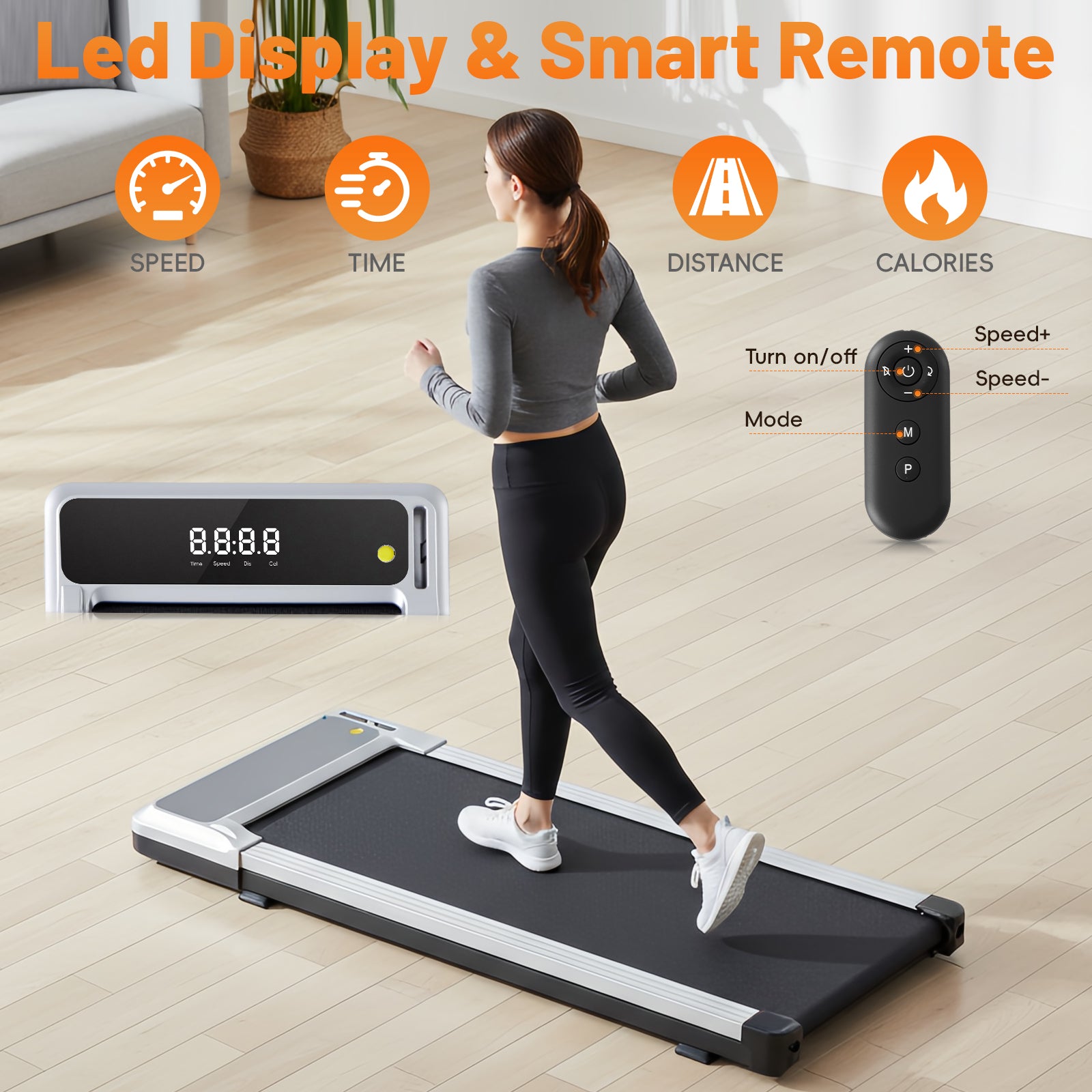 Foldable Treadmill with Handrails