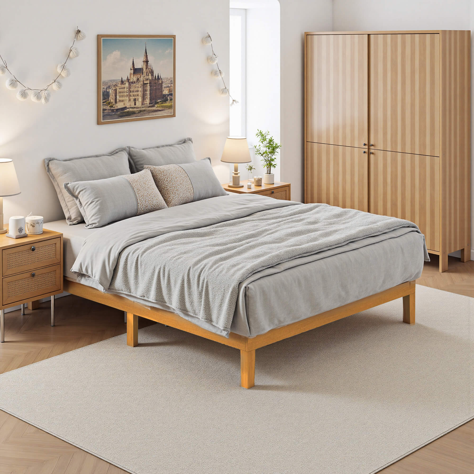 Minimalist Solid Wood Bed Frame
