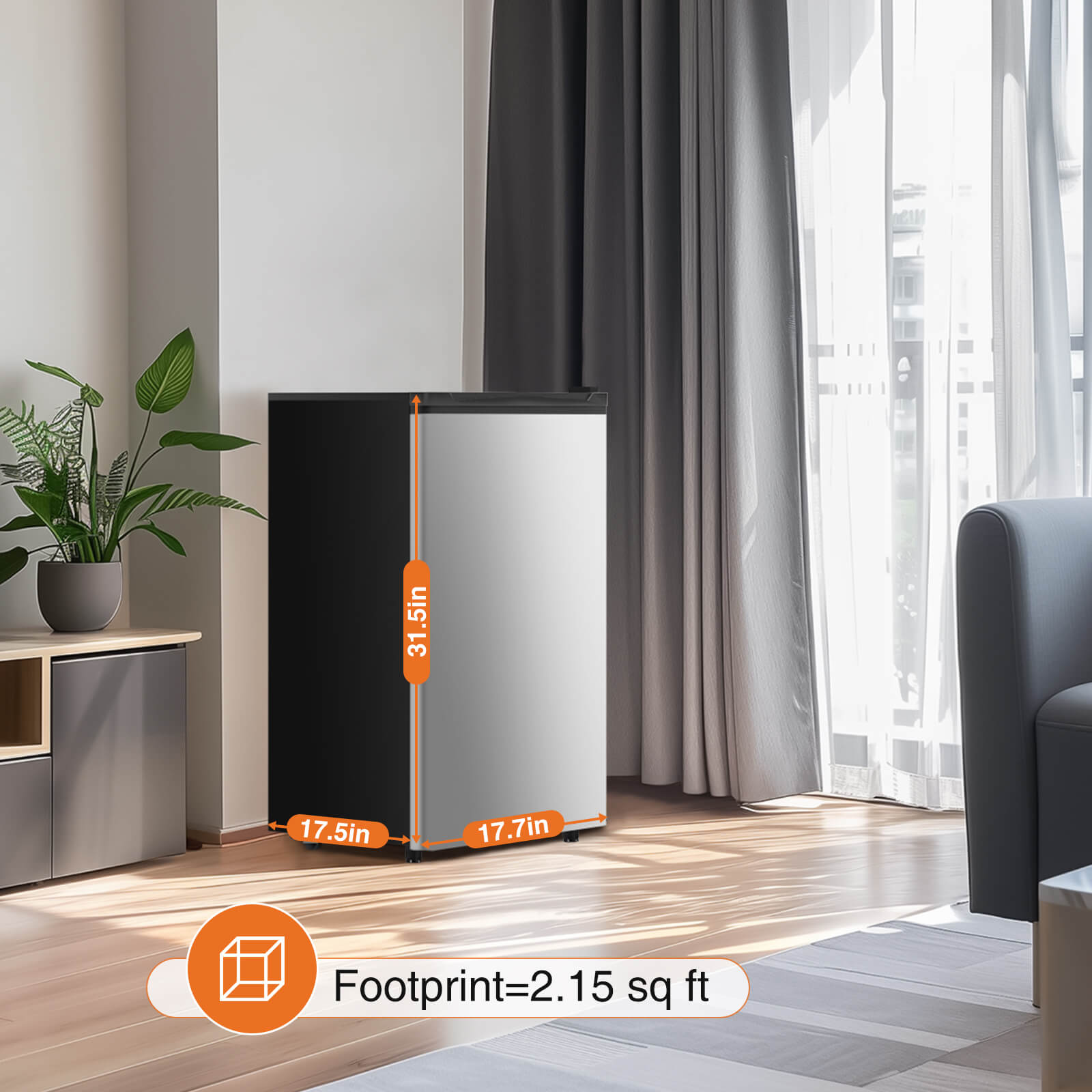 3.2 Cu Ft Mini Fridge with Freezer