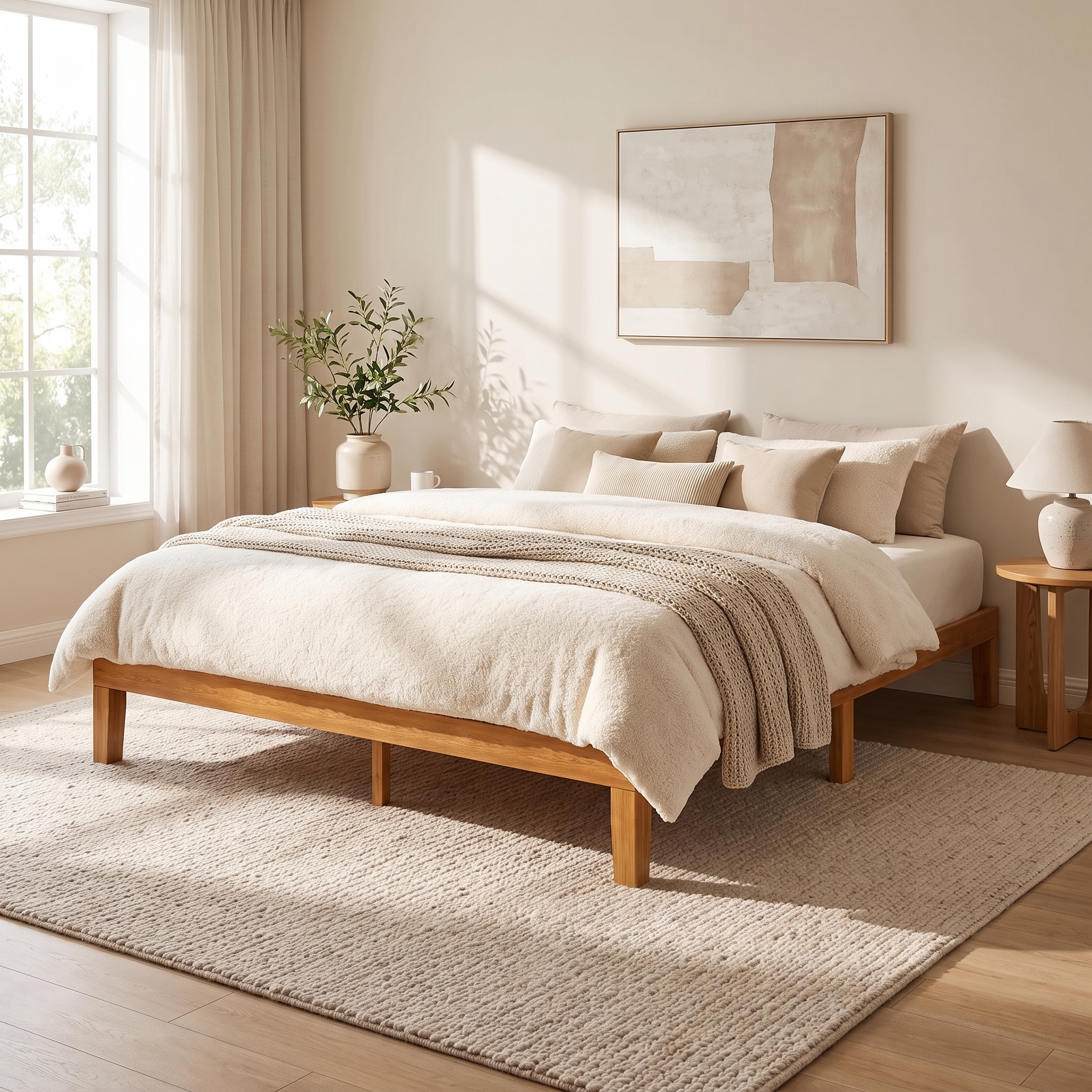 Minimalist Solid Wood Bed Frame