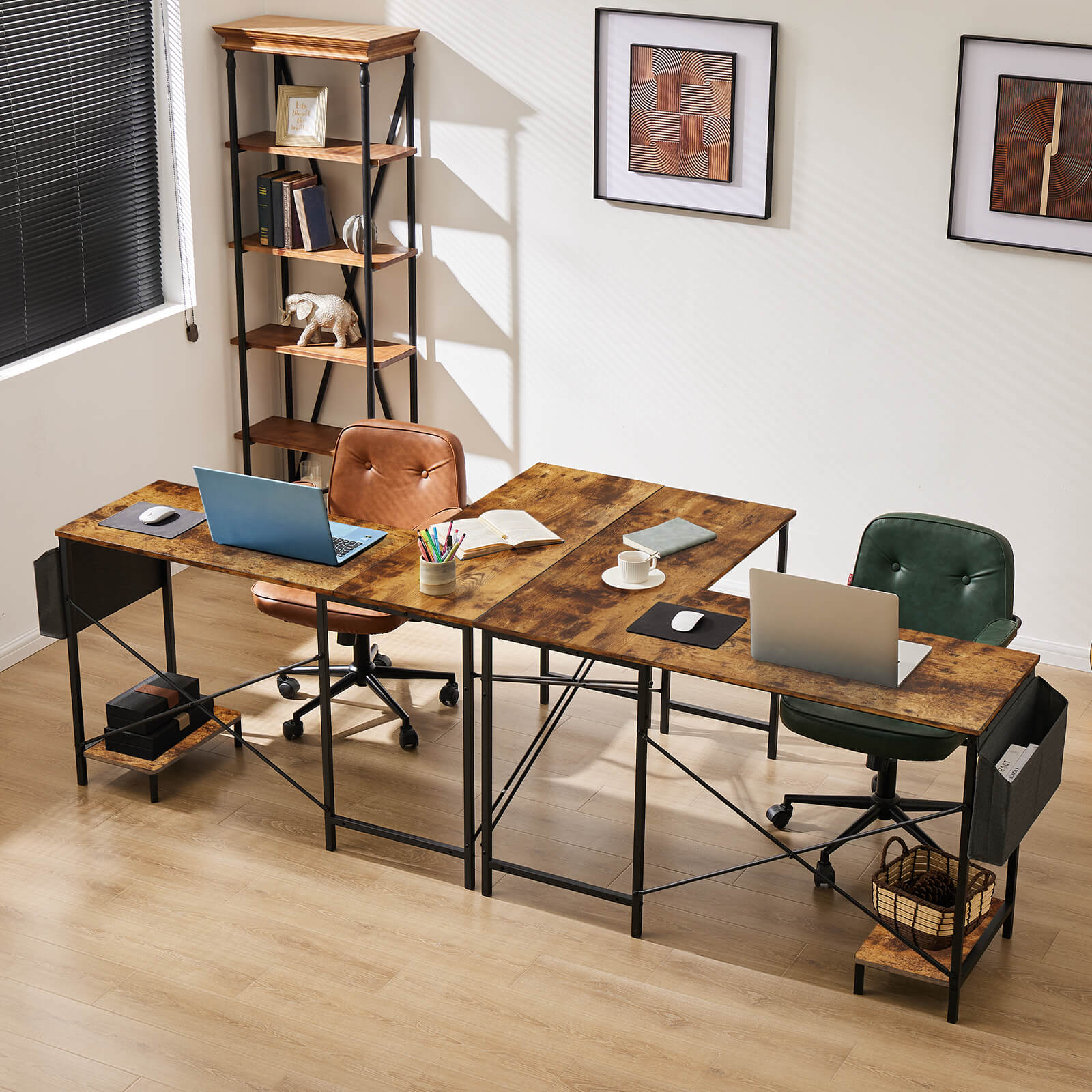 L-Shaped Wood Top Gaming Desk