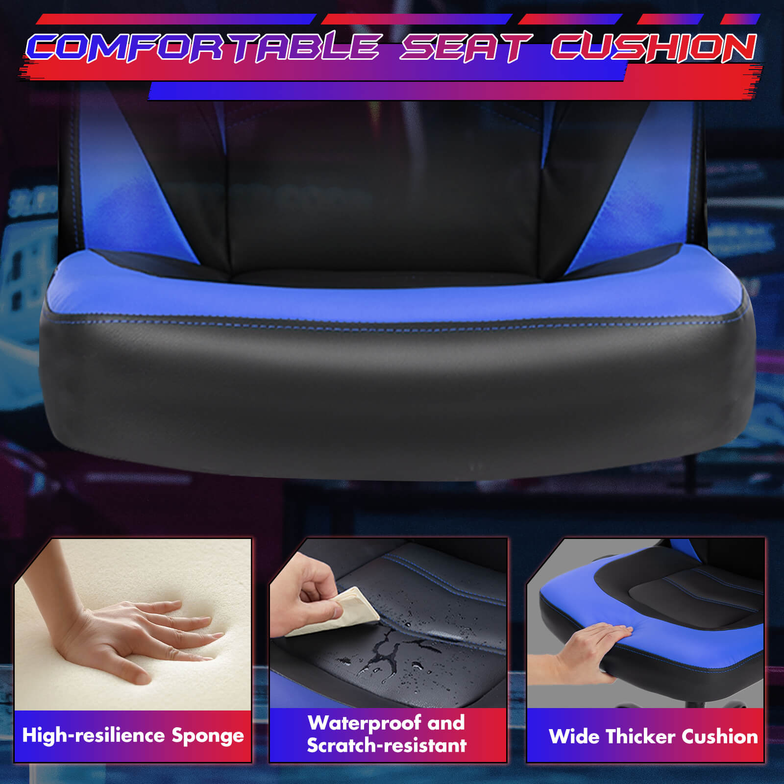 Leather Gaming Chair Height Adjustable