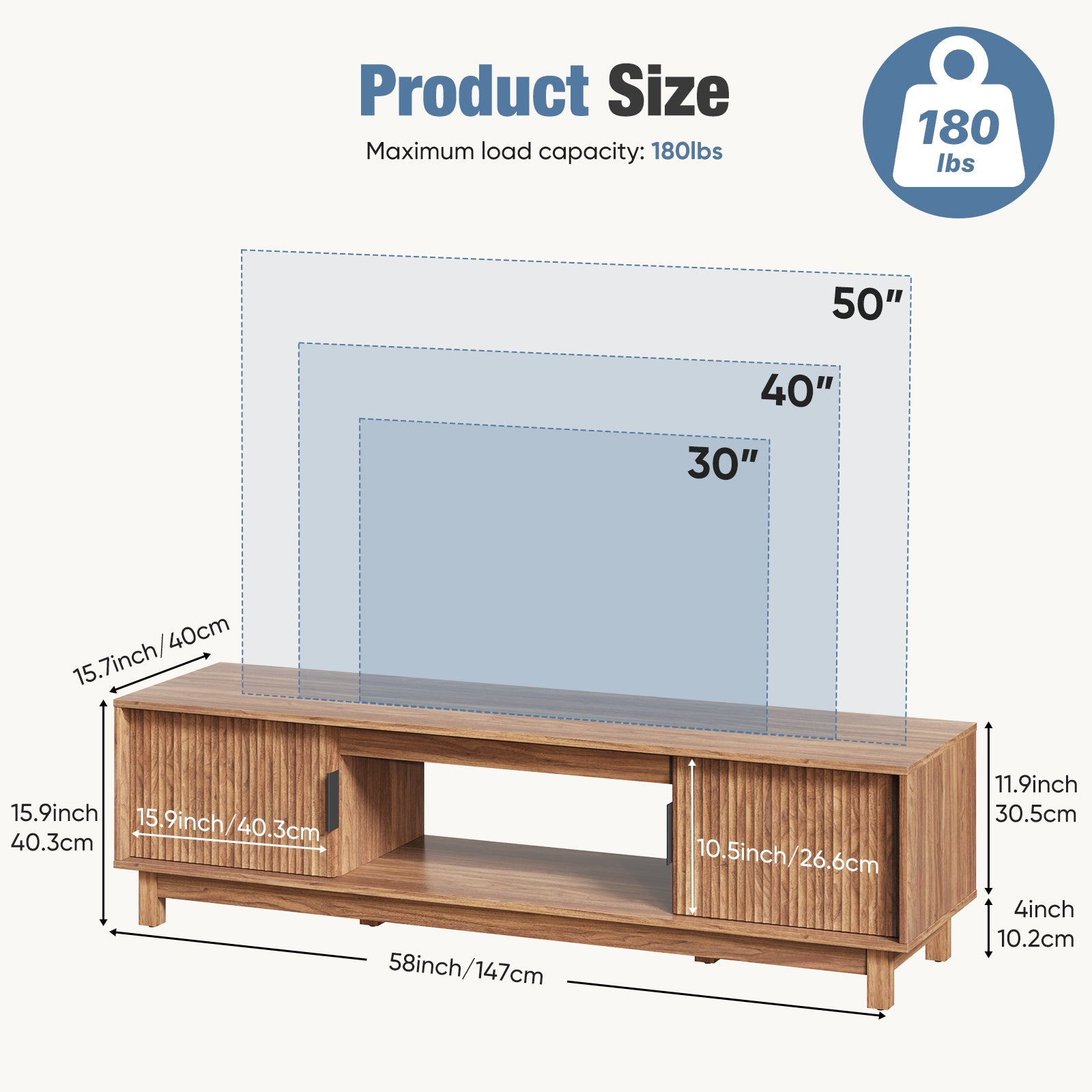 Boho Rattan TV Stand 65 Inch
