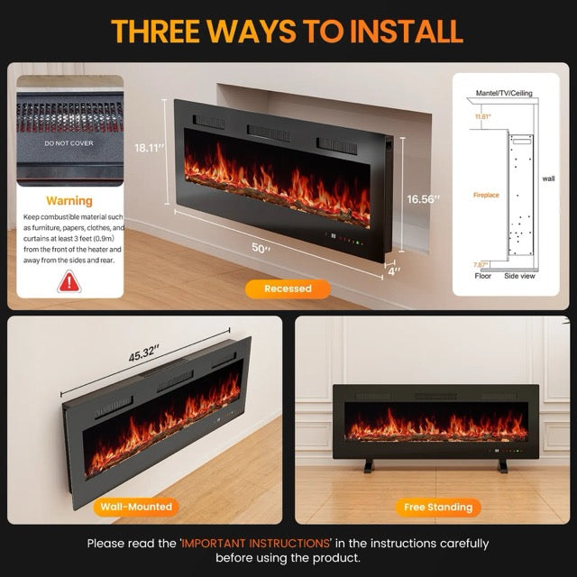 FlexHearth Smart Electric Fireplace