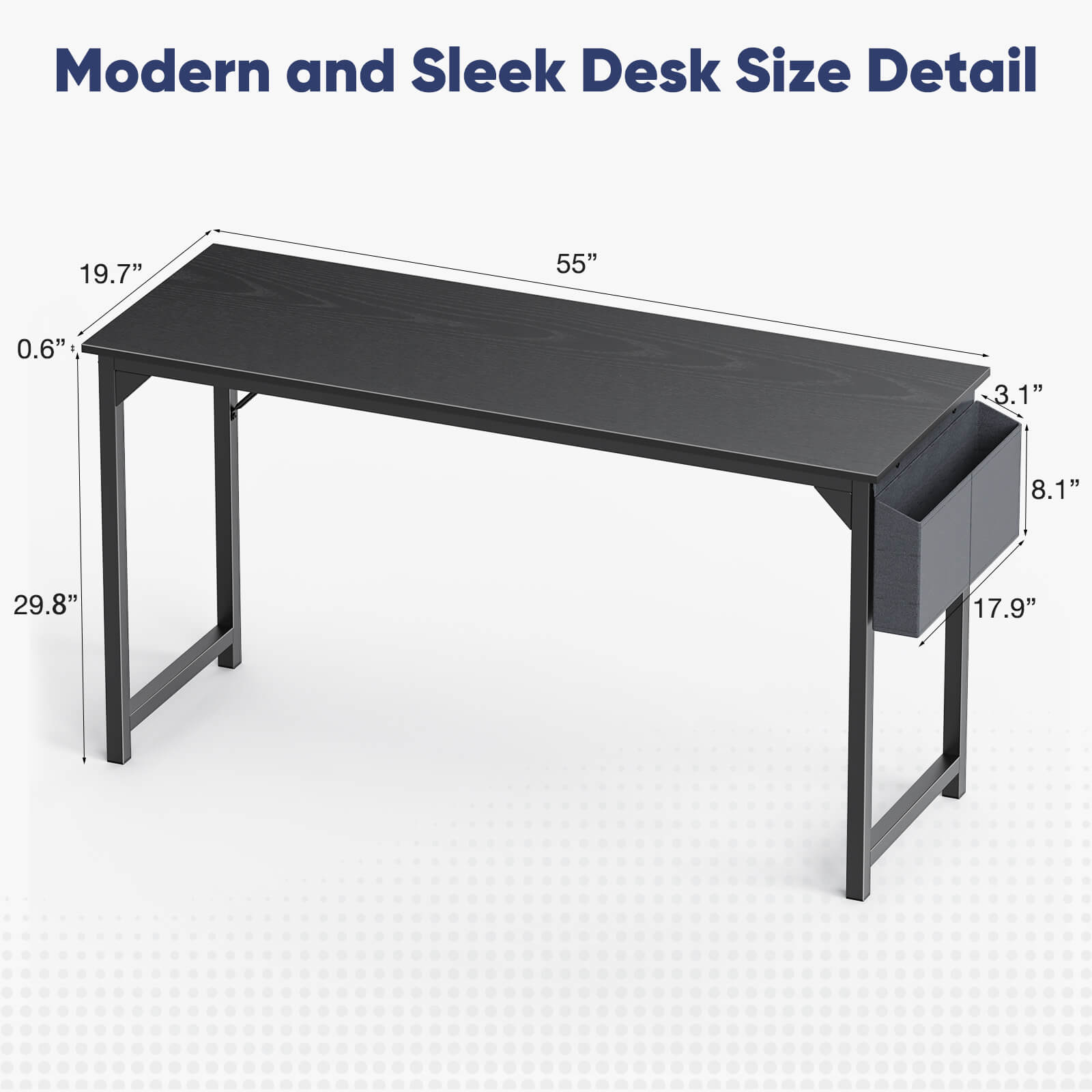 Organizer Computer Desk with Storage Pockets