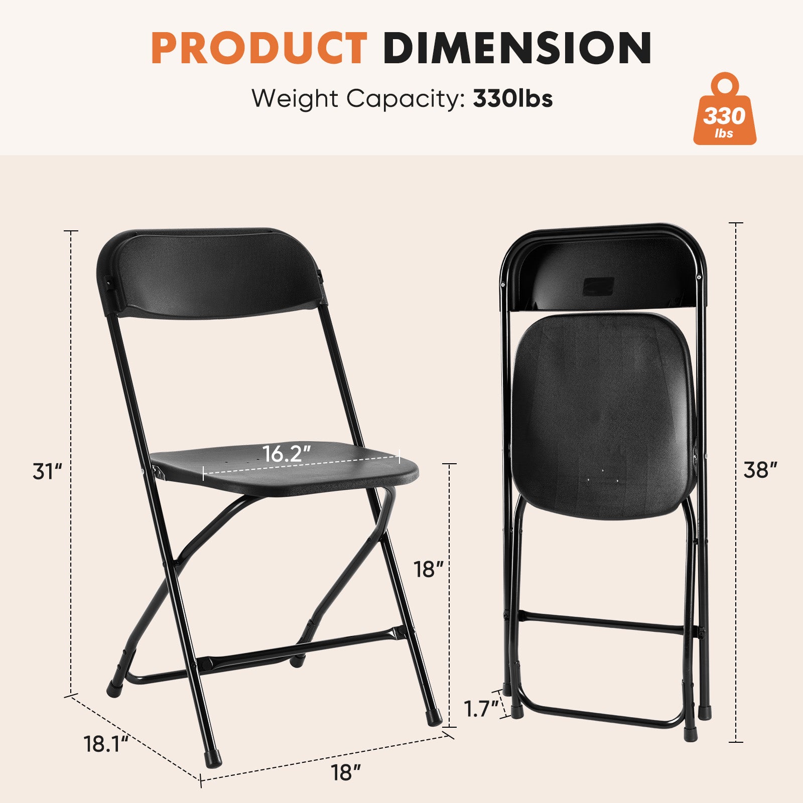 Lightweight Plastic Folding Chair