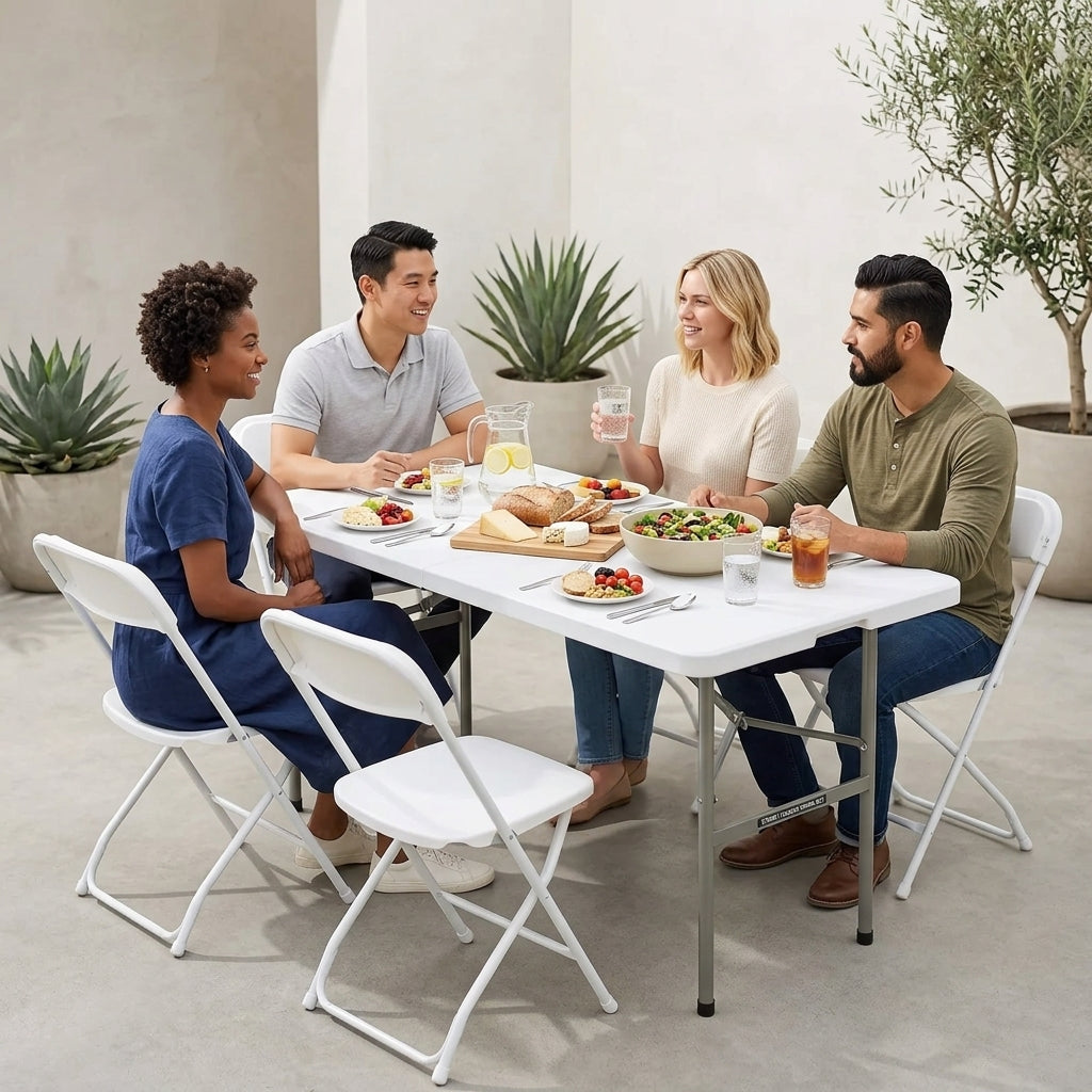 Portable Folding Table with Carrying Handle