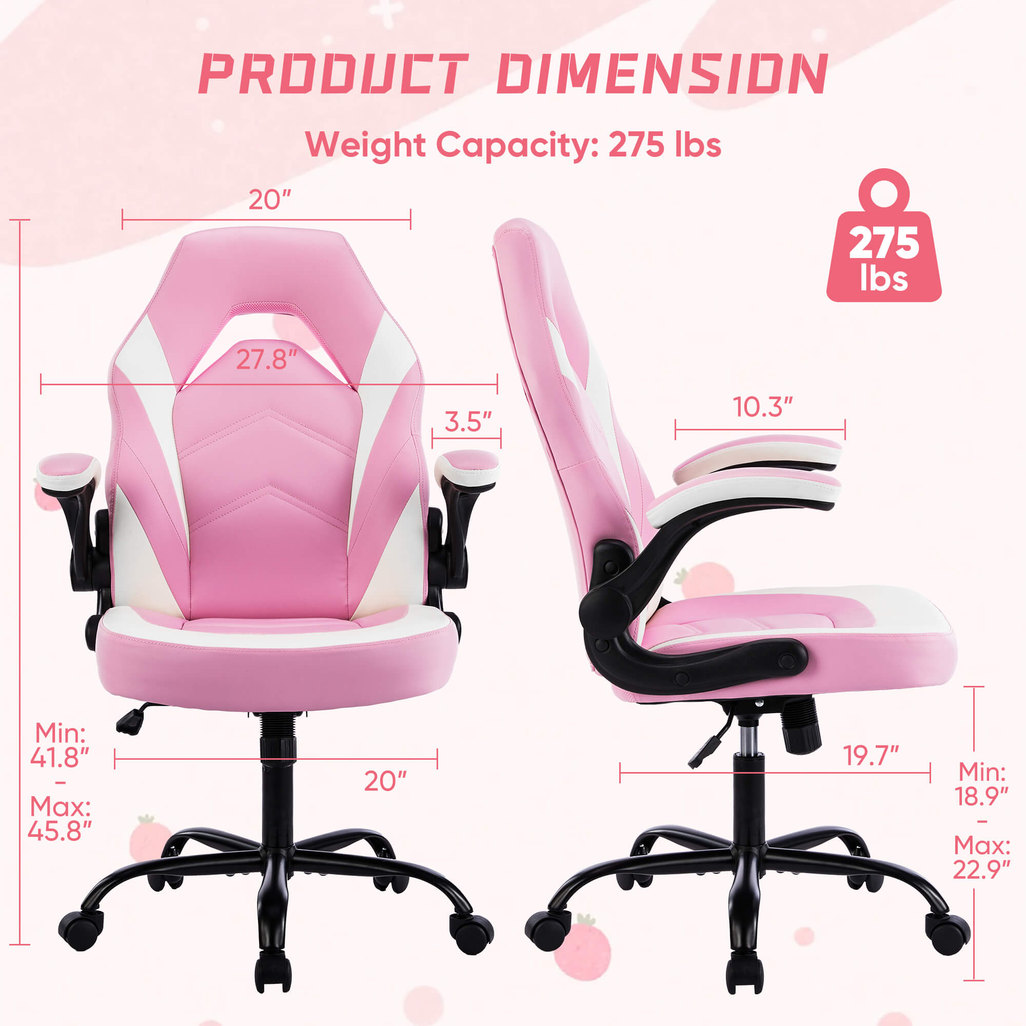 Leather Gaming Chair Height Adjustable