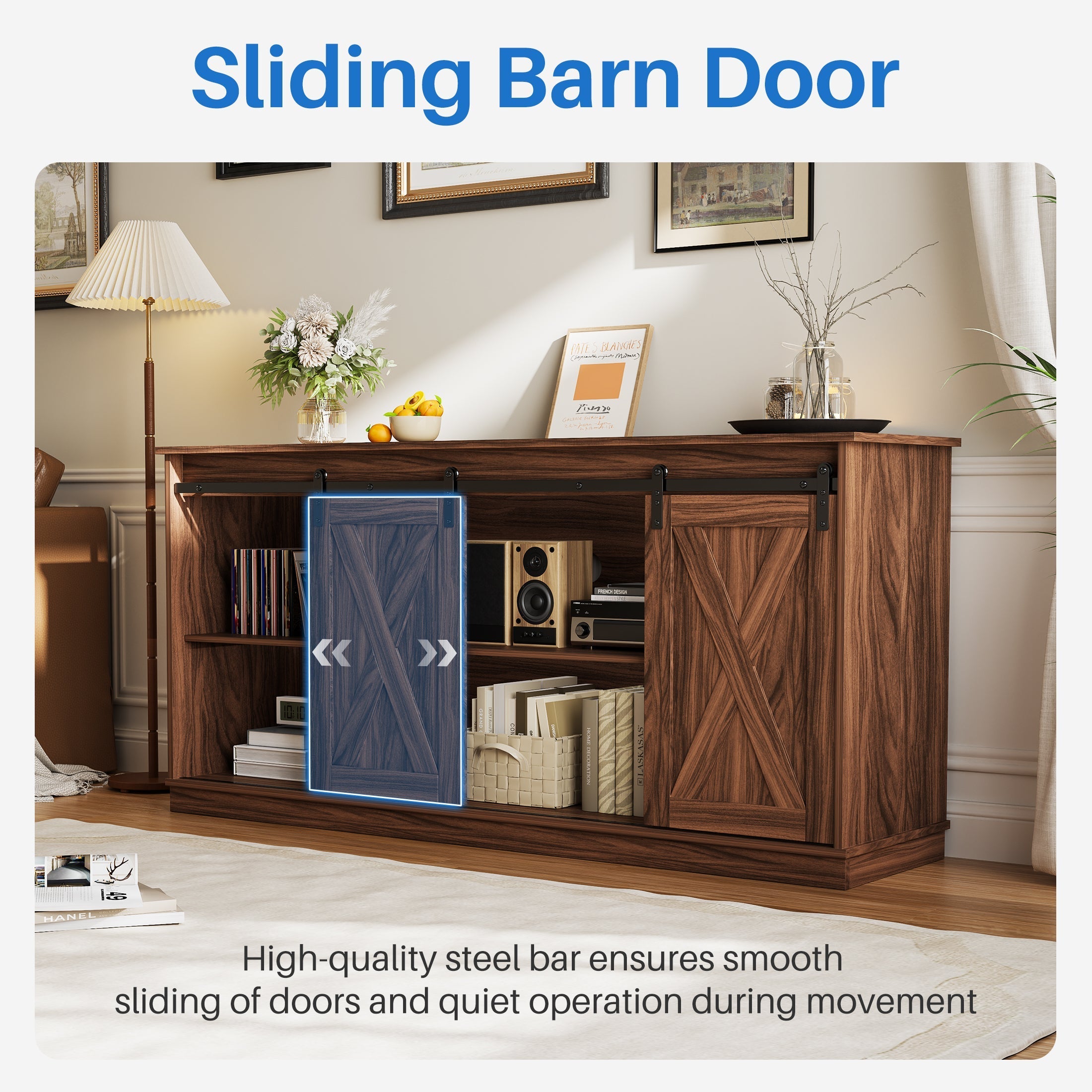 EDX Farmhouse TV Stand with Storage