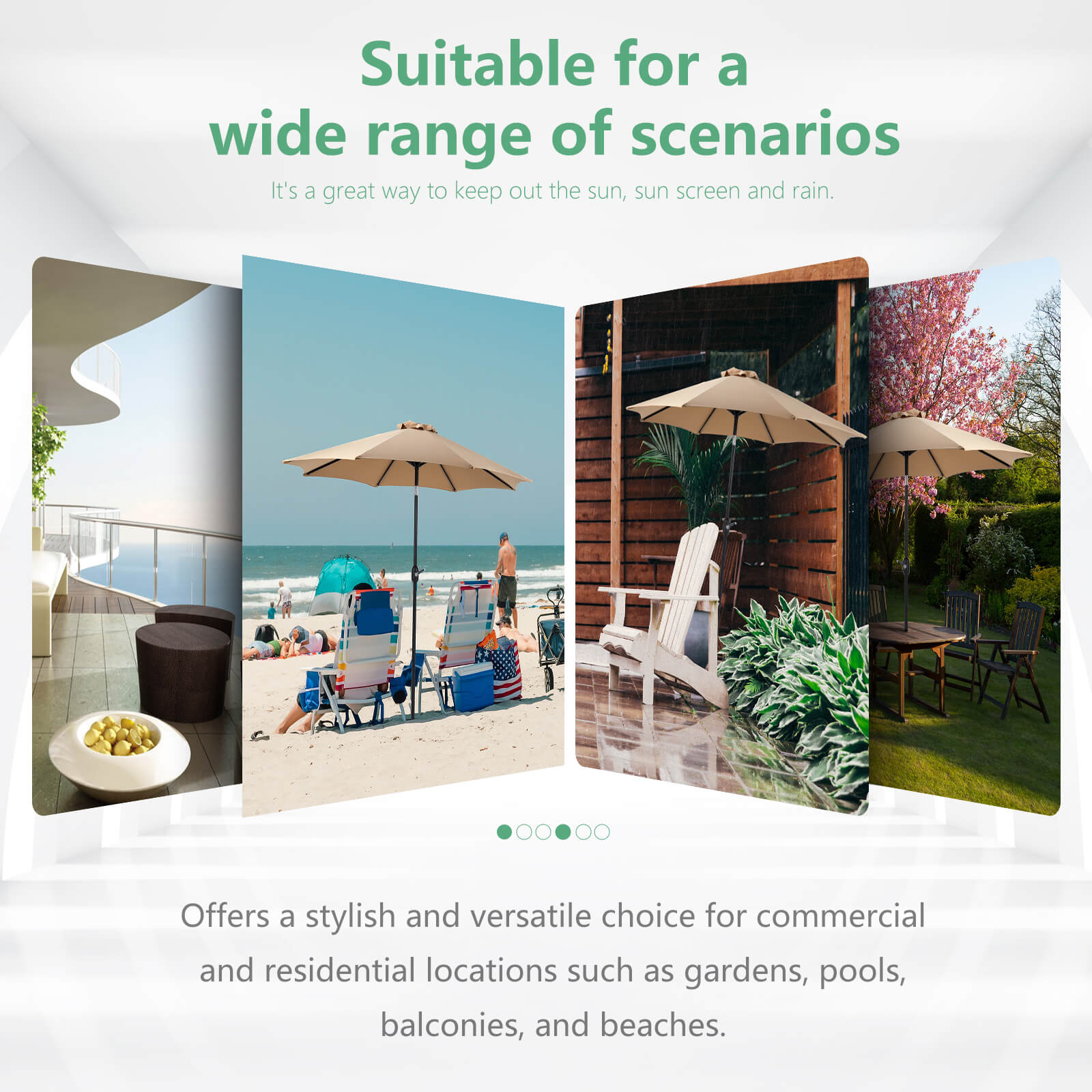 9ft 8-Rib Steel Patio Umbrella