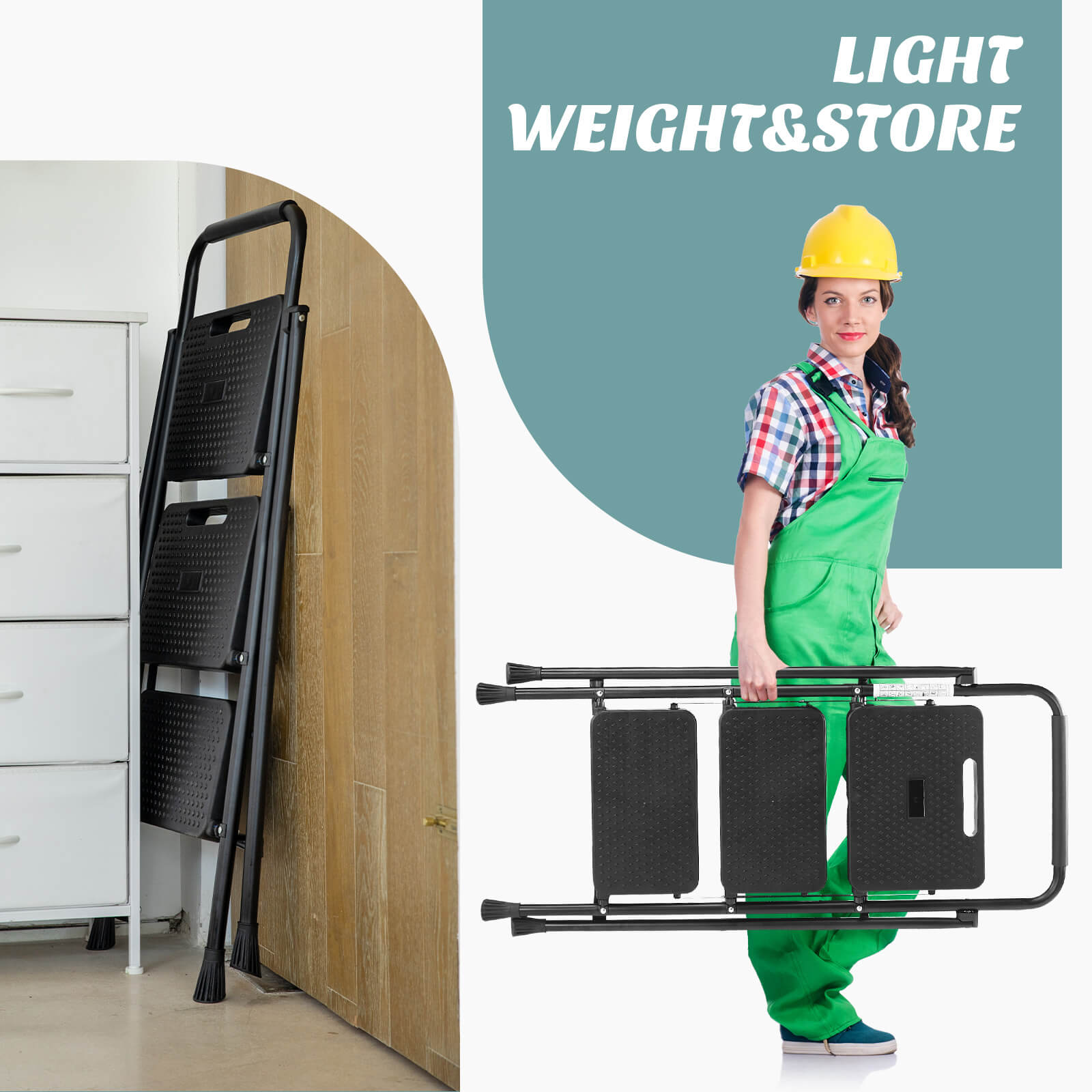 Heavy-Duty Anti-Slip Folding Step Ladder