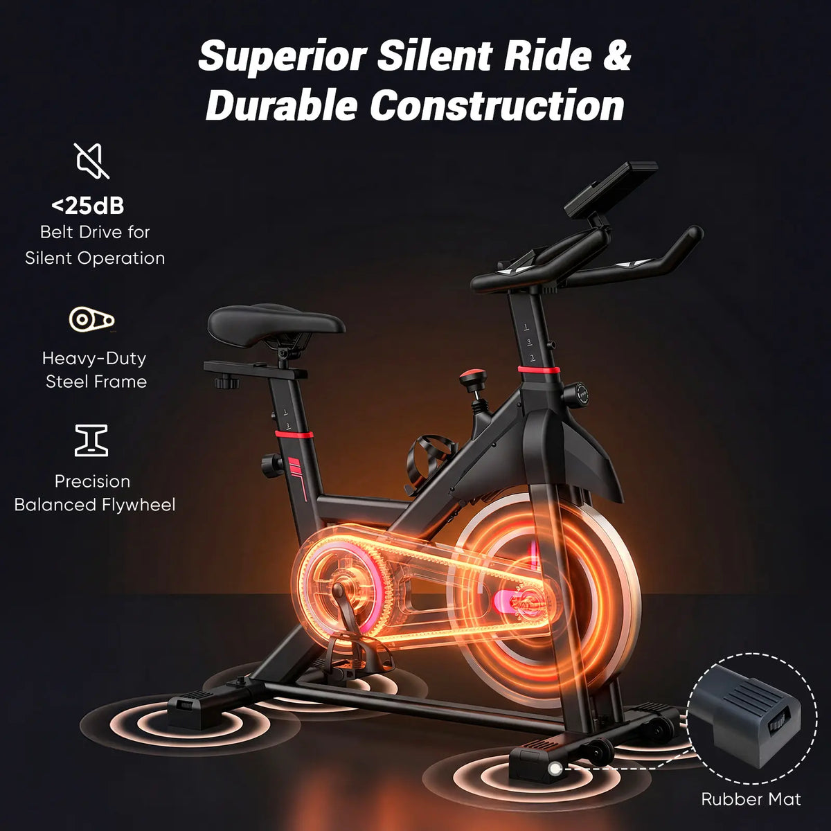 Indoor Cycling Bike – LCD Display, Infinite Resistance, Adjustable Seat & Handlebars