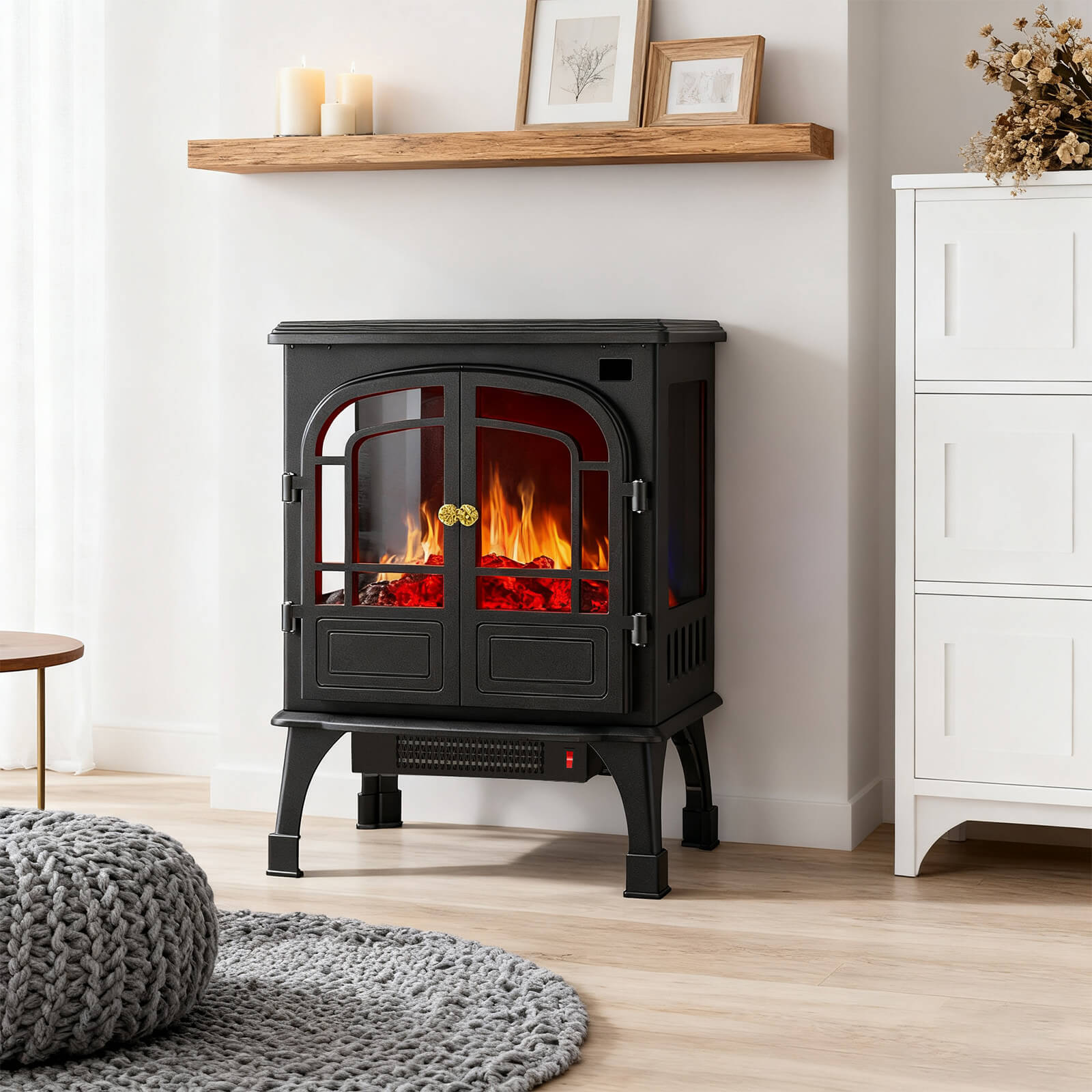 electric fireplace with mantel