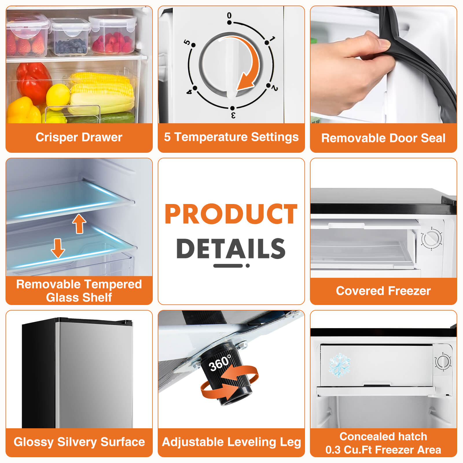 3.2 Cu Ft Mini Fridge with Freezer