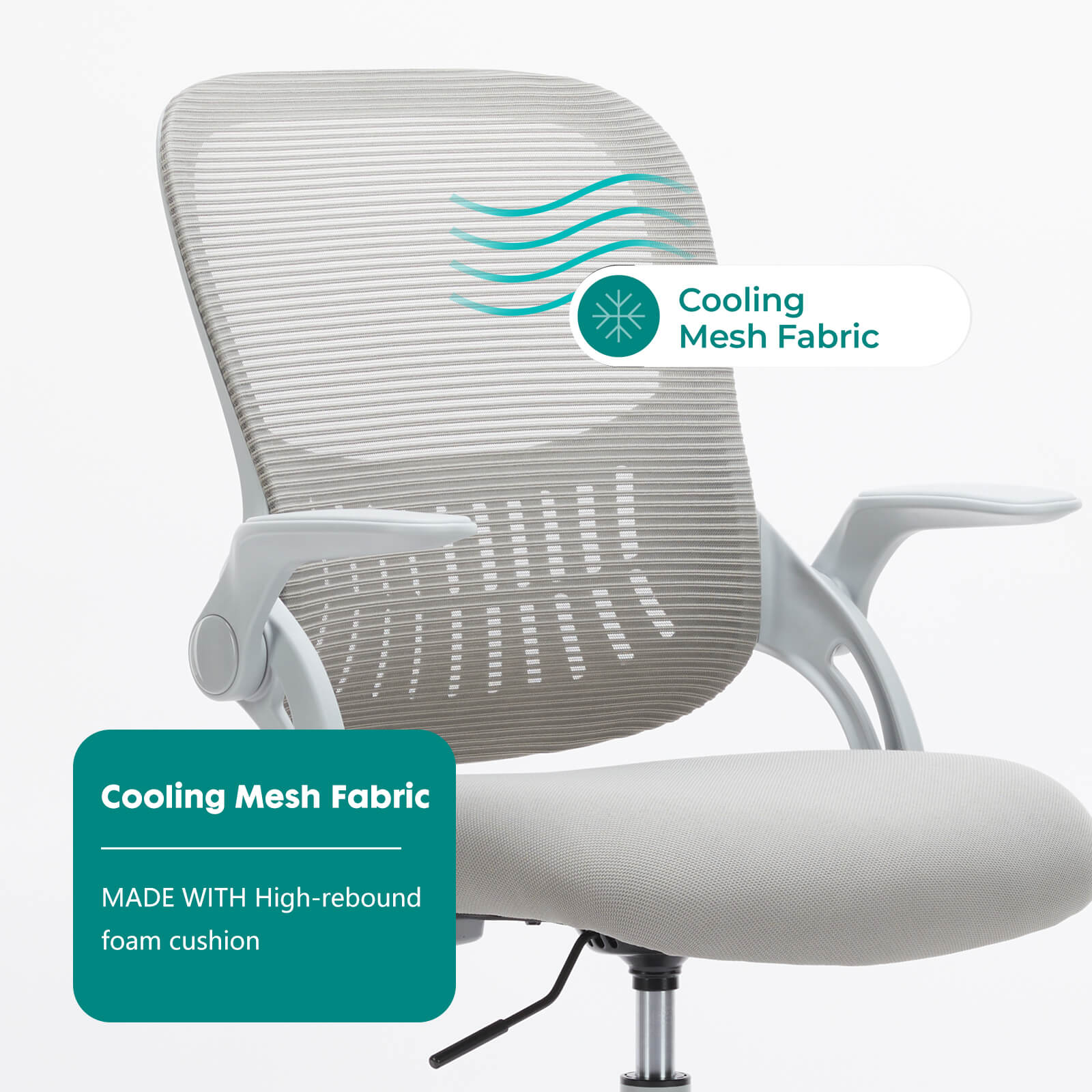 Ergonomic Office Chair Flip-Up Armrests Lumbar Support