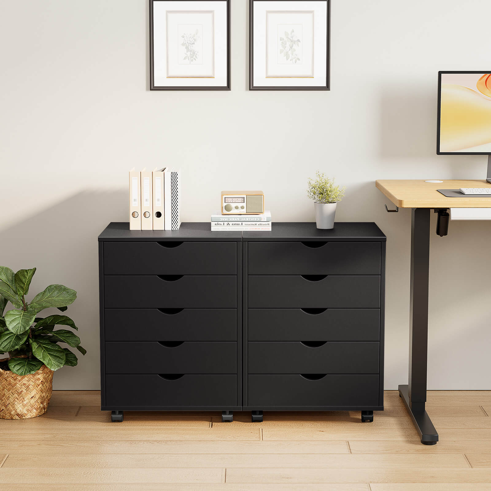 5 Drawer Mobile Chest of Drawers