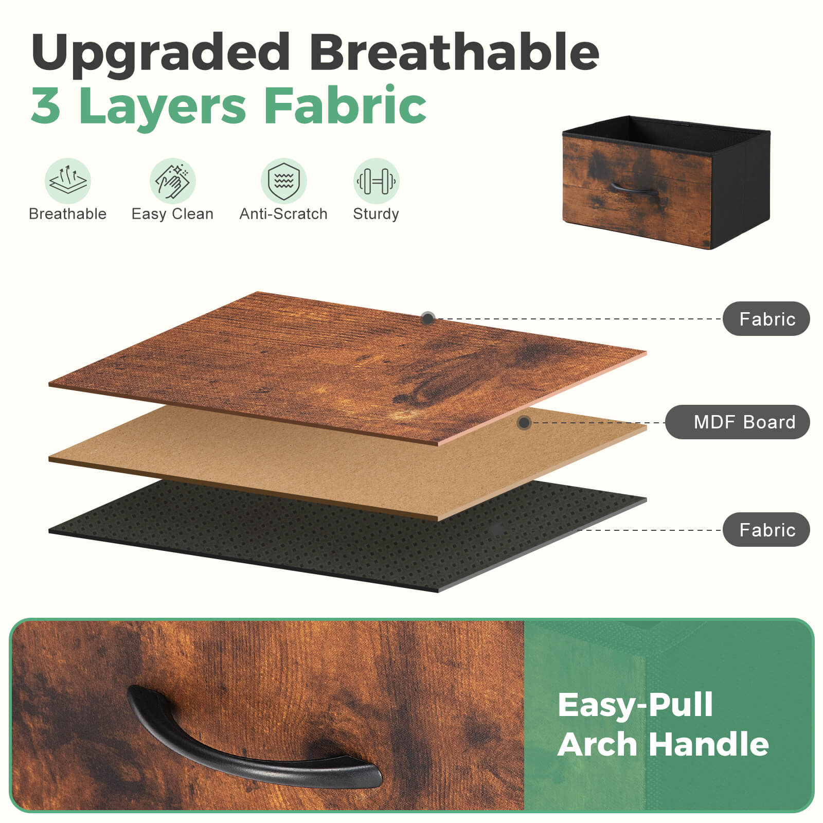 7-Drawer Wooden Top Storage Dresser