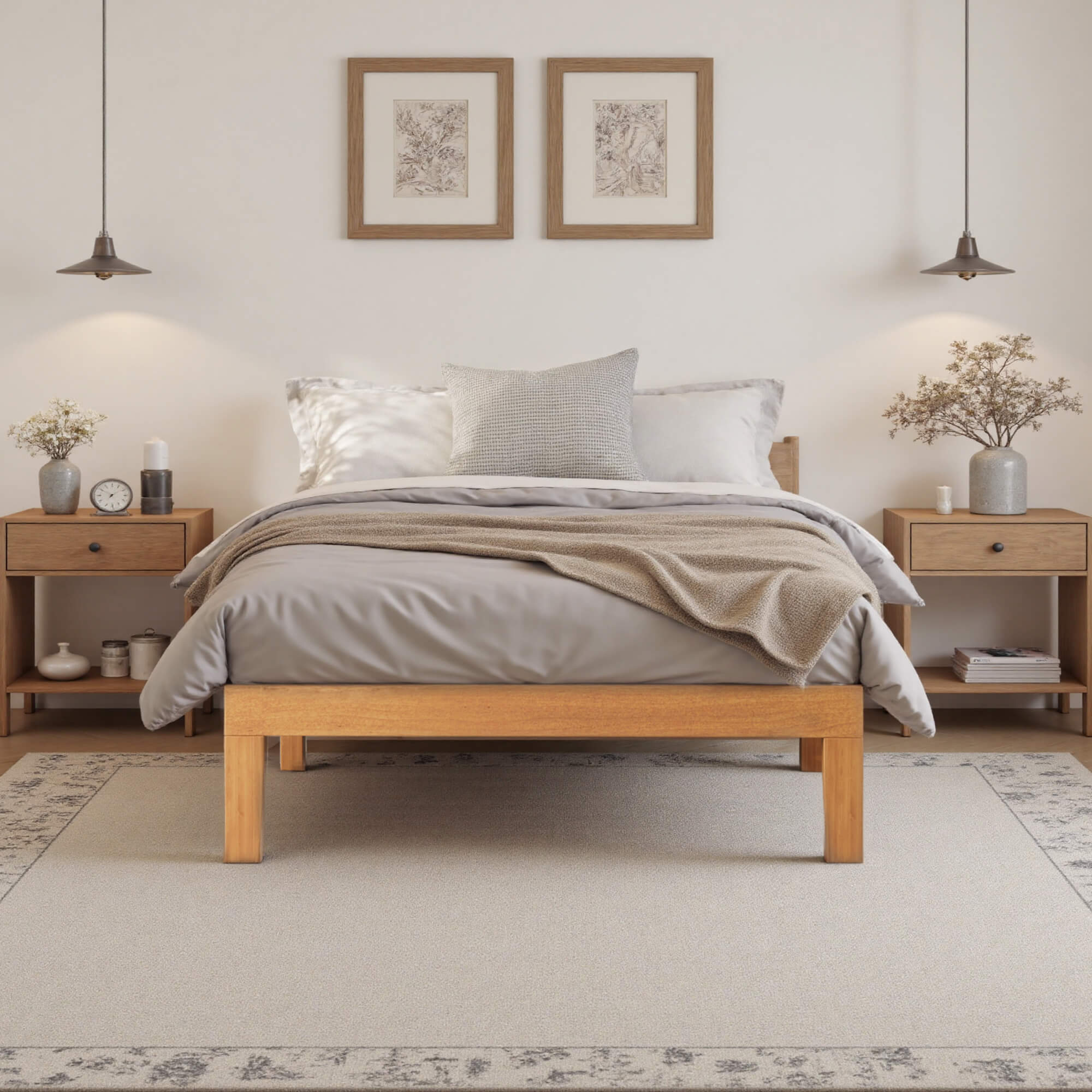 Minimalist Solid Wood Bed Frame