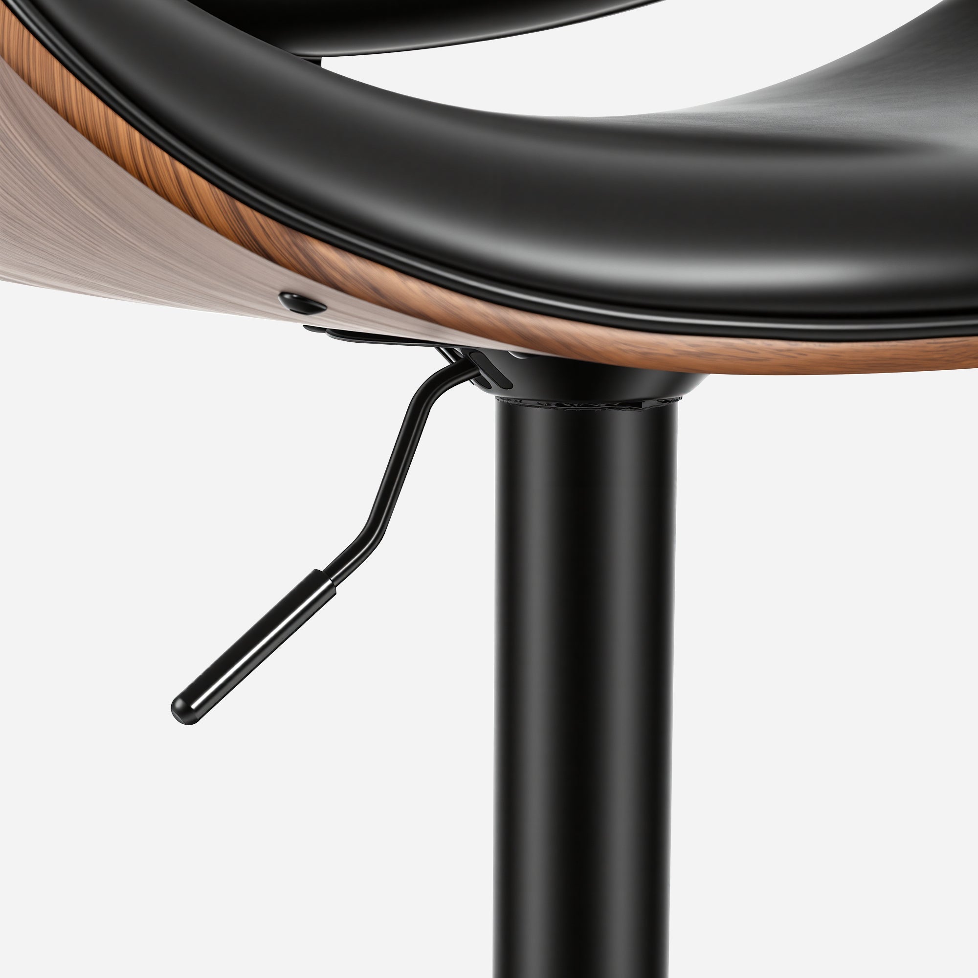 Adjustable Swivel PU Leather Bar Stools Set of 2