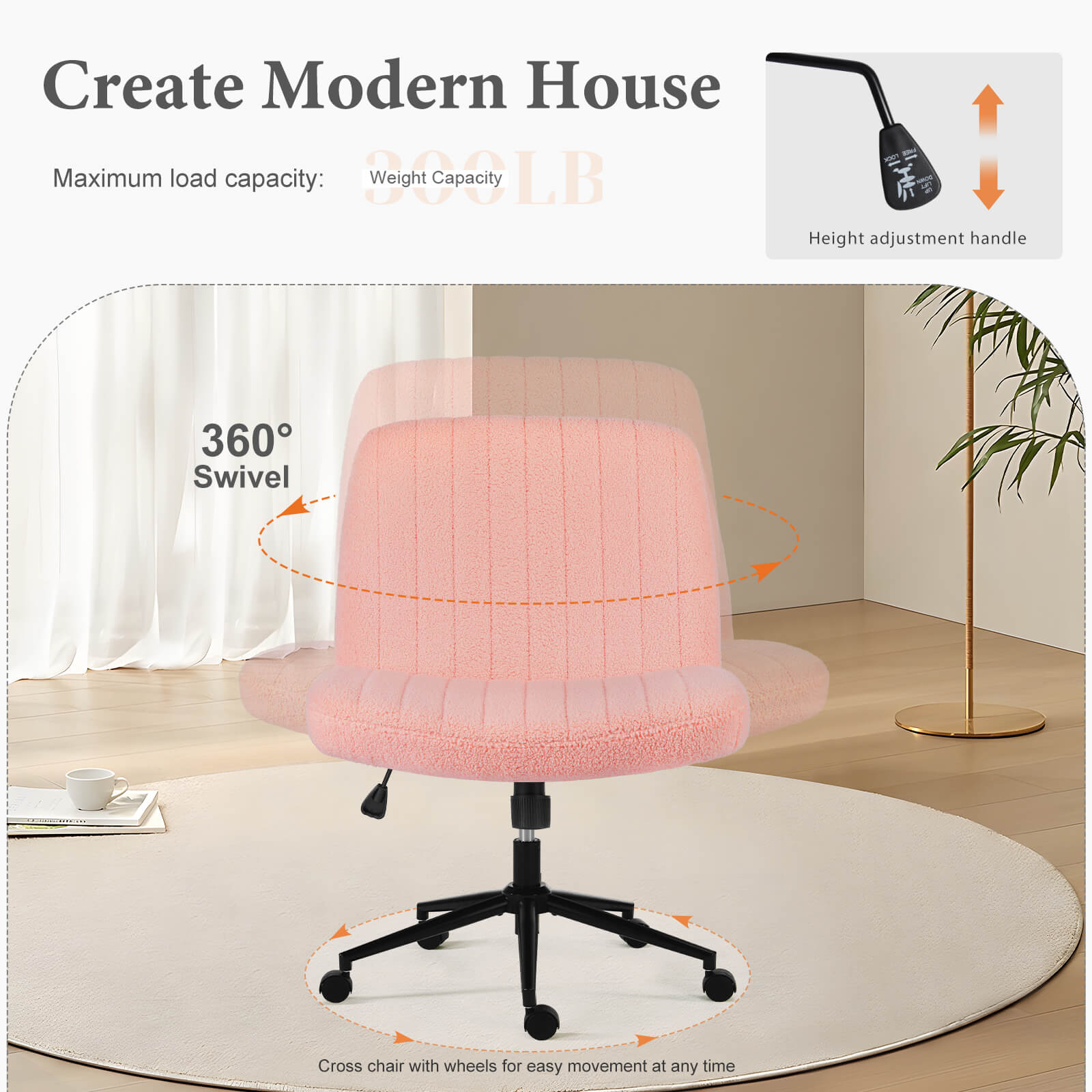 Armless Adjustable Plank Office Chair