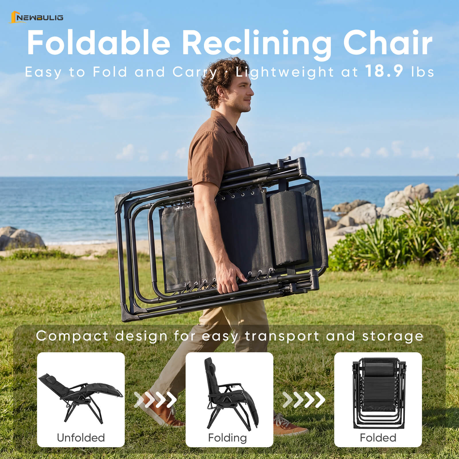 WareBay Zero Gravity Chair Set of 2 – Folding Recliner for Outdoor & Indoor Use
