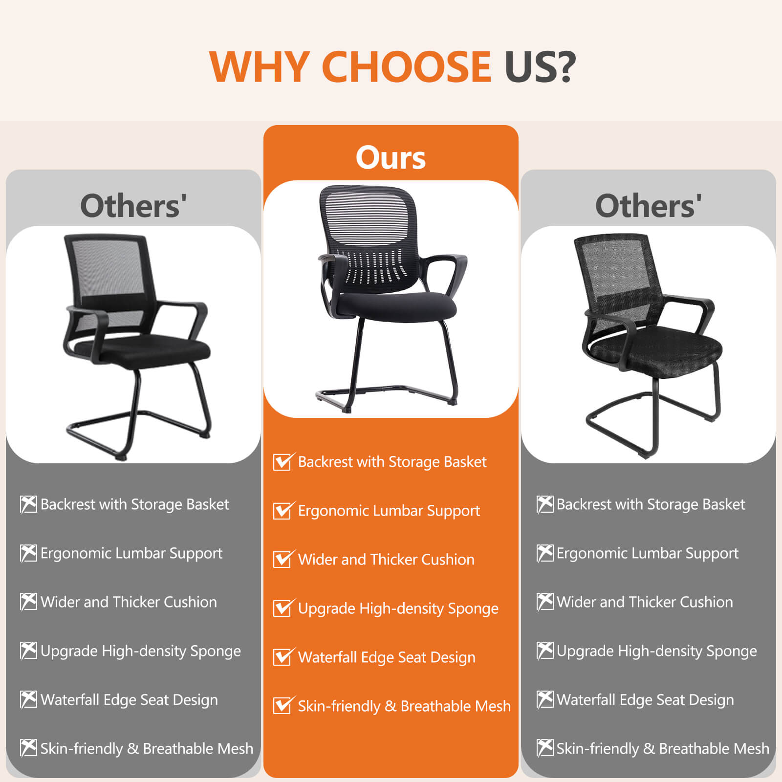 Ergonomic Mesh Office Chair with Armrests