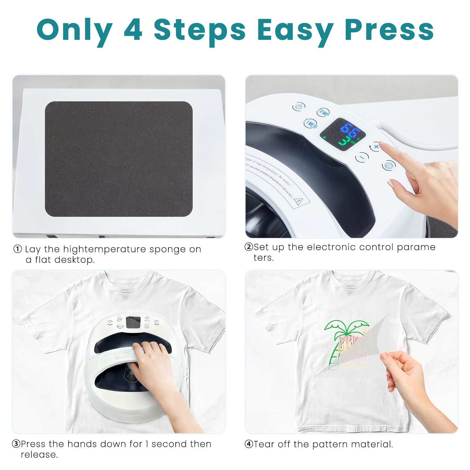 Portable 12x10.4" Heat Press Machine