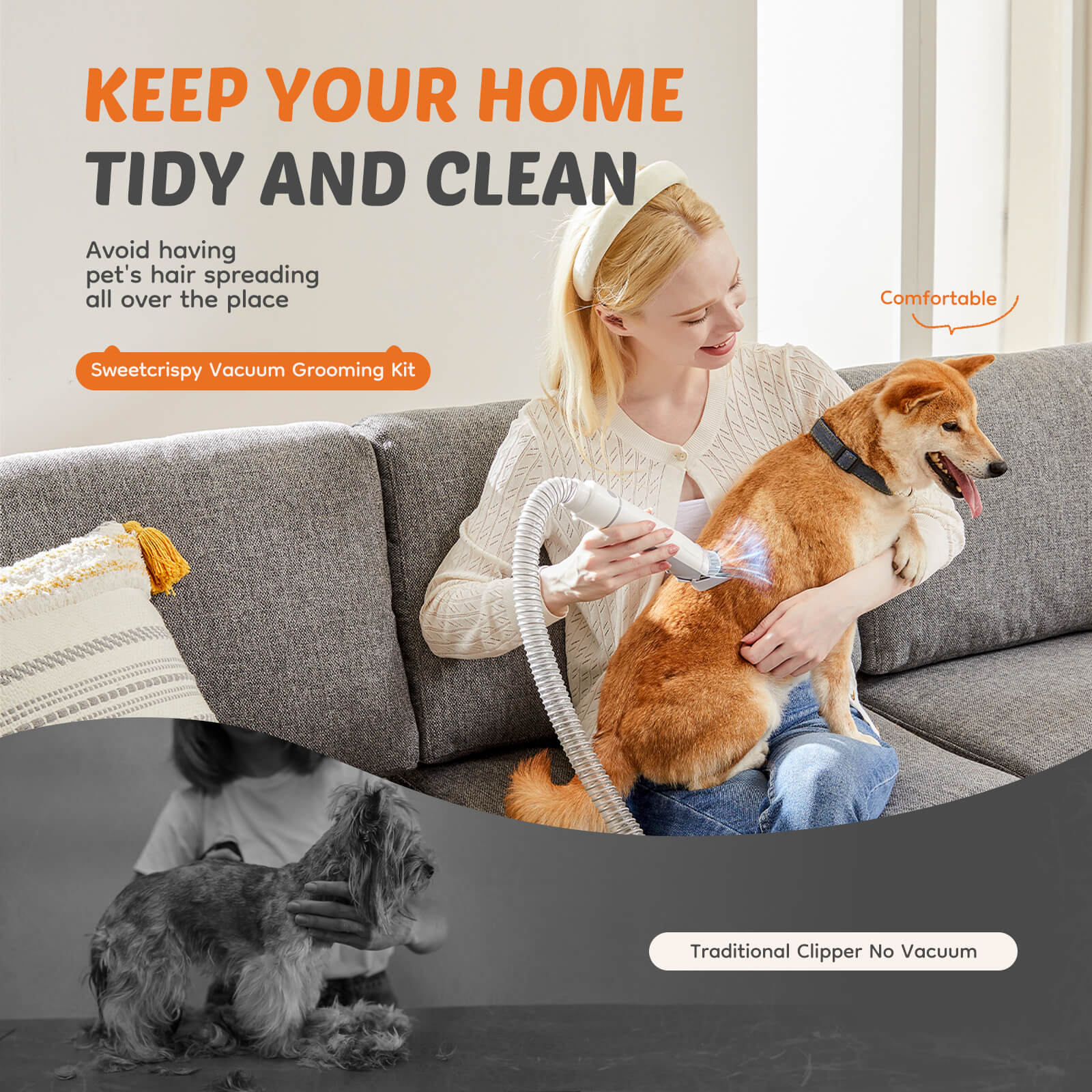 5-in-1 Vacuum Pet Grooming Kit