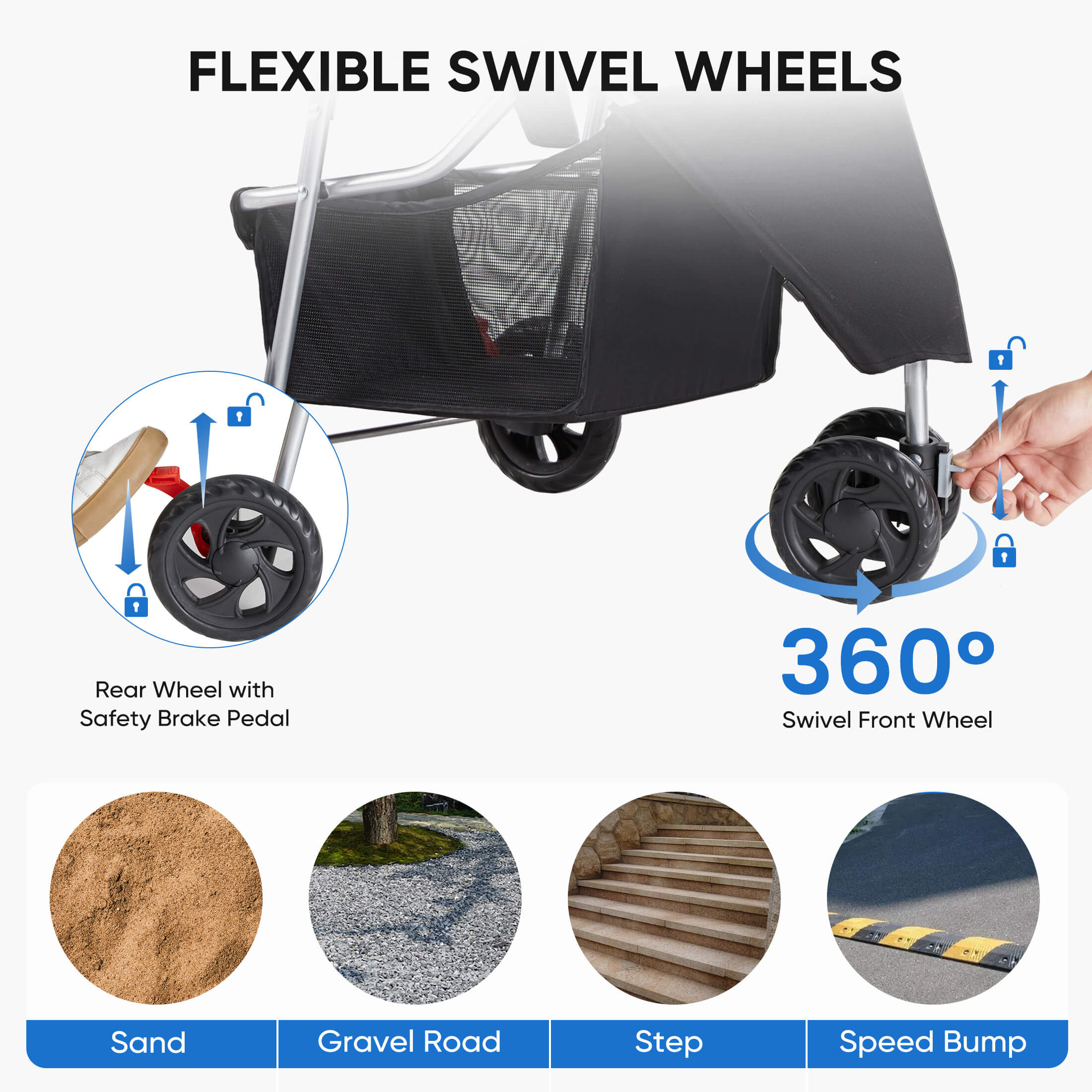 Foldable Pet Outdoor Stroller